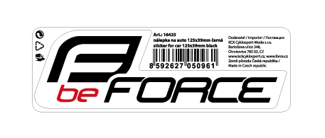 nálepka FORCE na auto 125x39mm černá