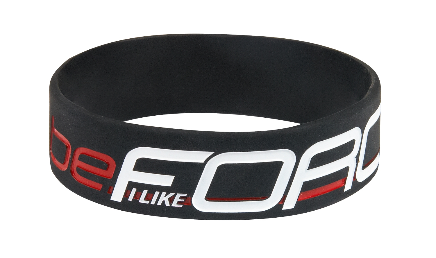 náramek silikonový FORCE, černý-18 cm