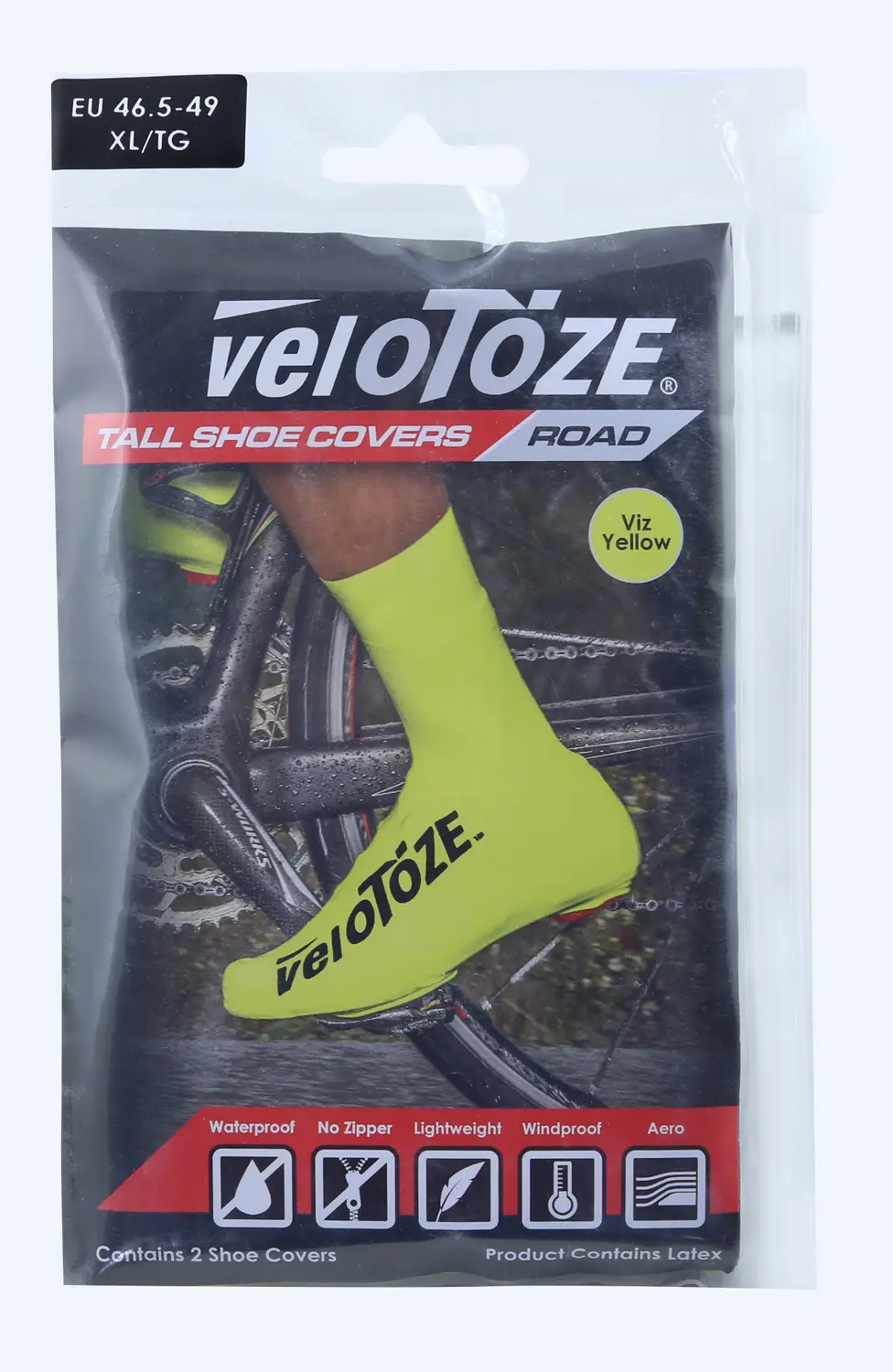 návleky treter VELOTOZE ROAD latex vysoké,žluté II