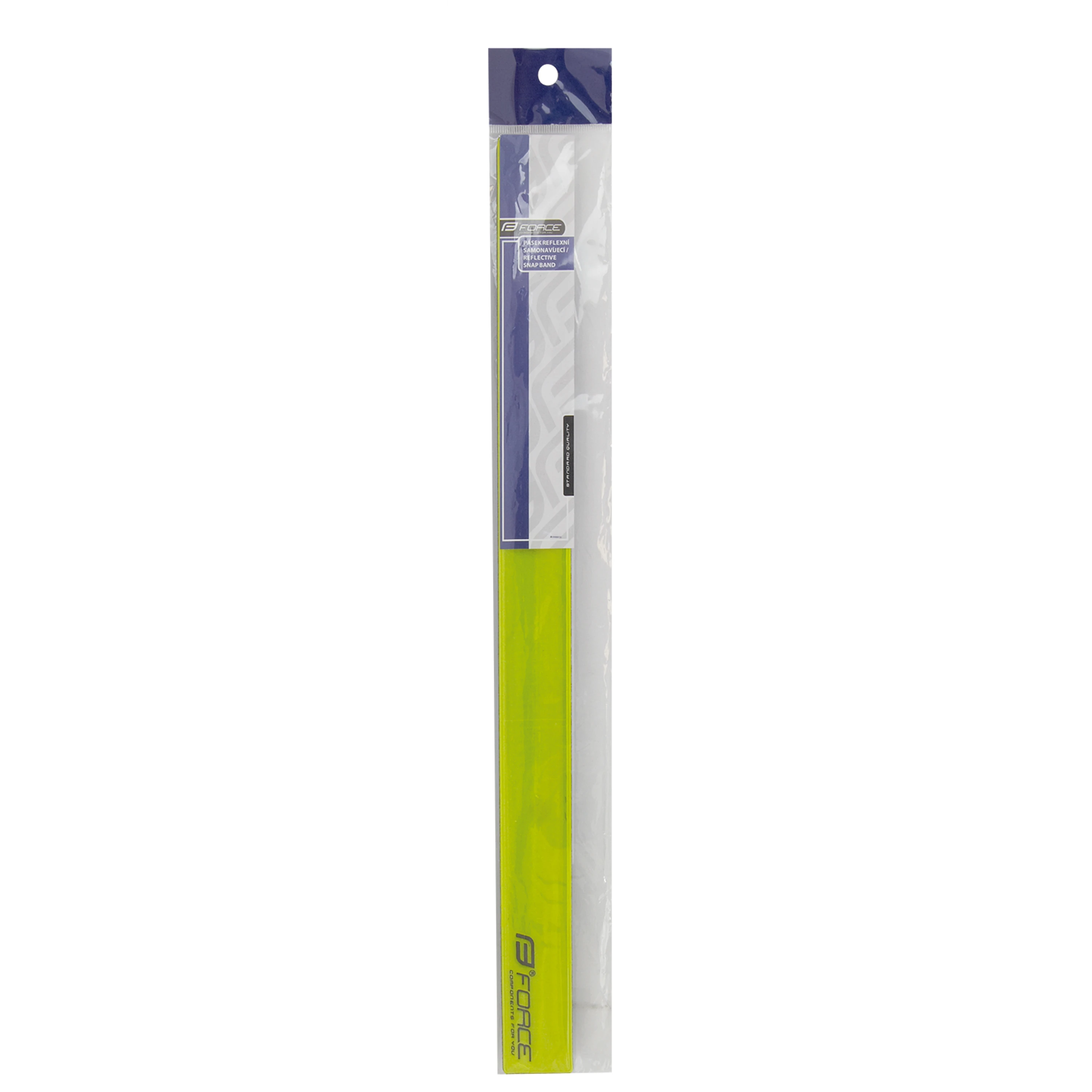 pásek reflexní FORCE, samonavíjecí, 38 cm, žlutý