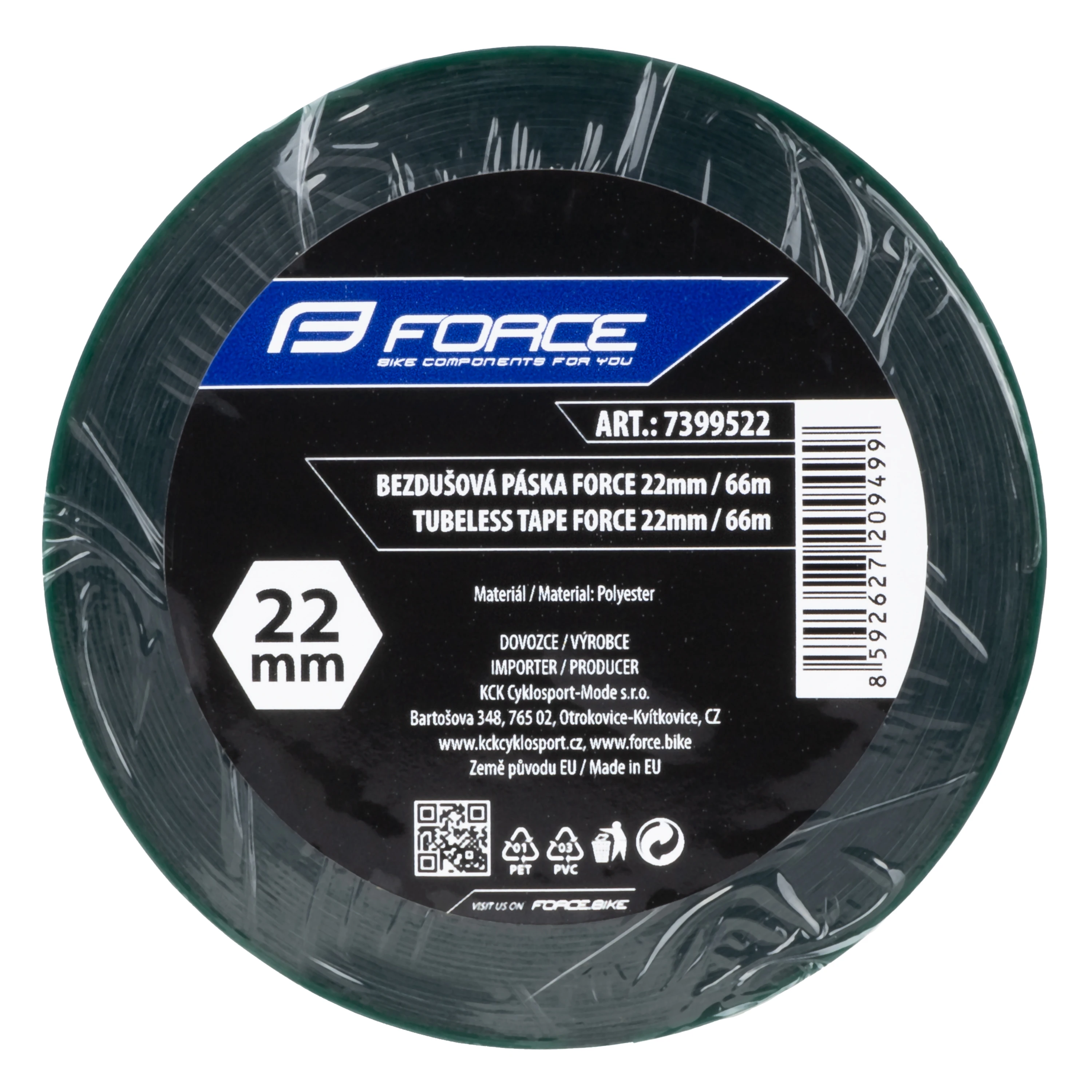 páska bezdušová FORCE Tubeless lepicí 22mm x 66m