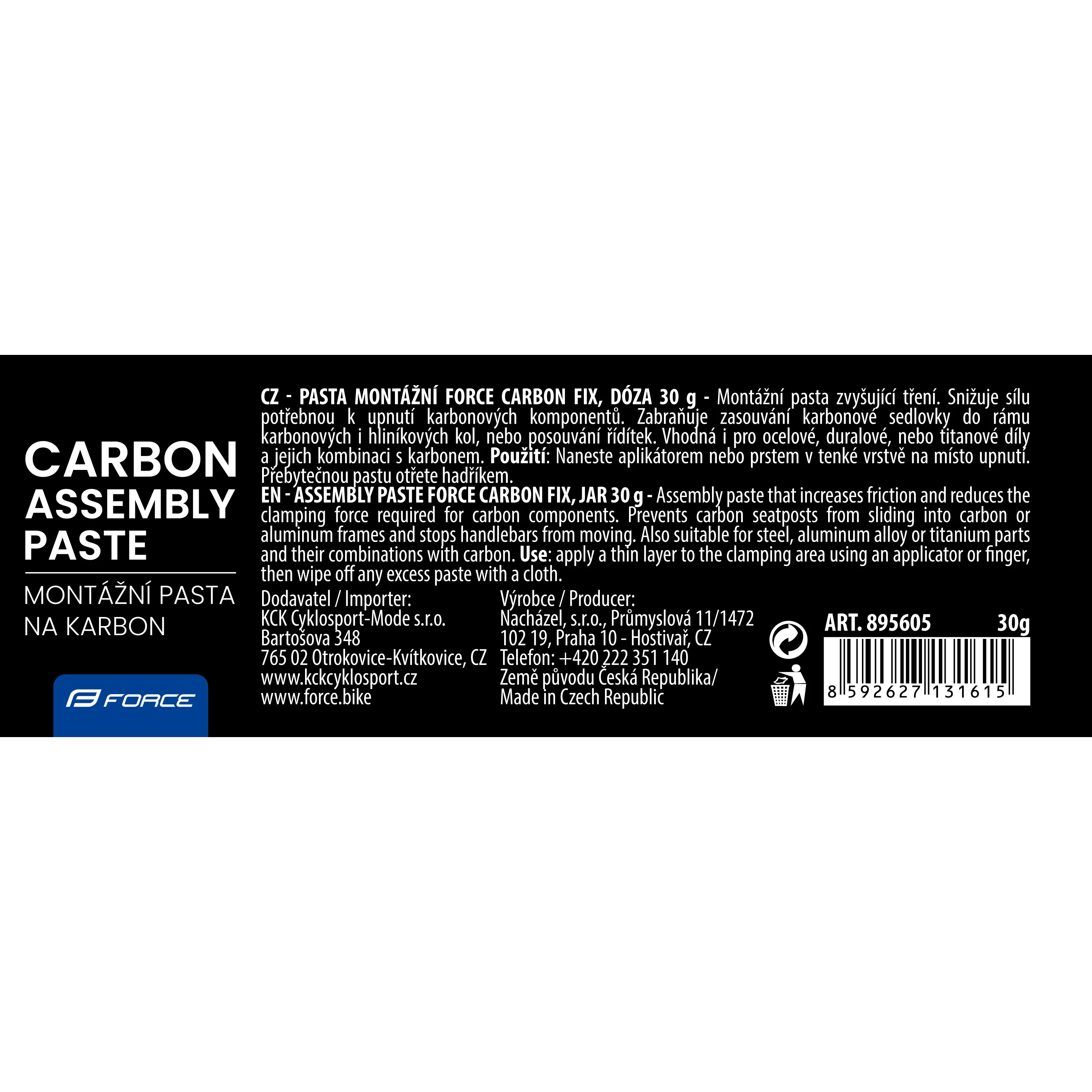 pasta montážní FORCE CARBON FIX, dóza 30 g