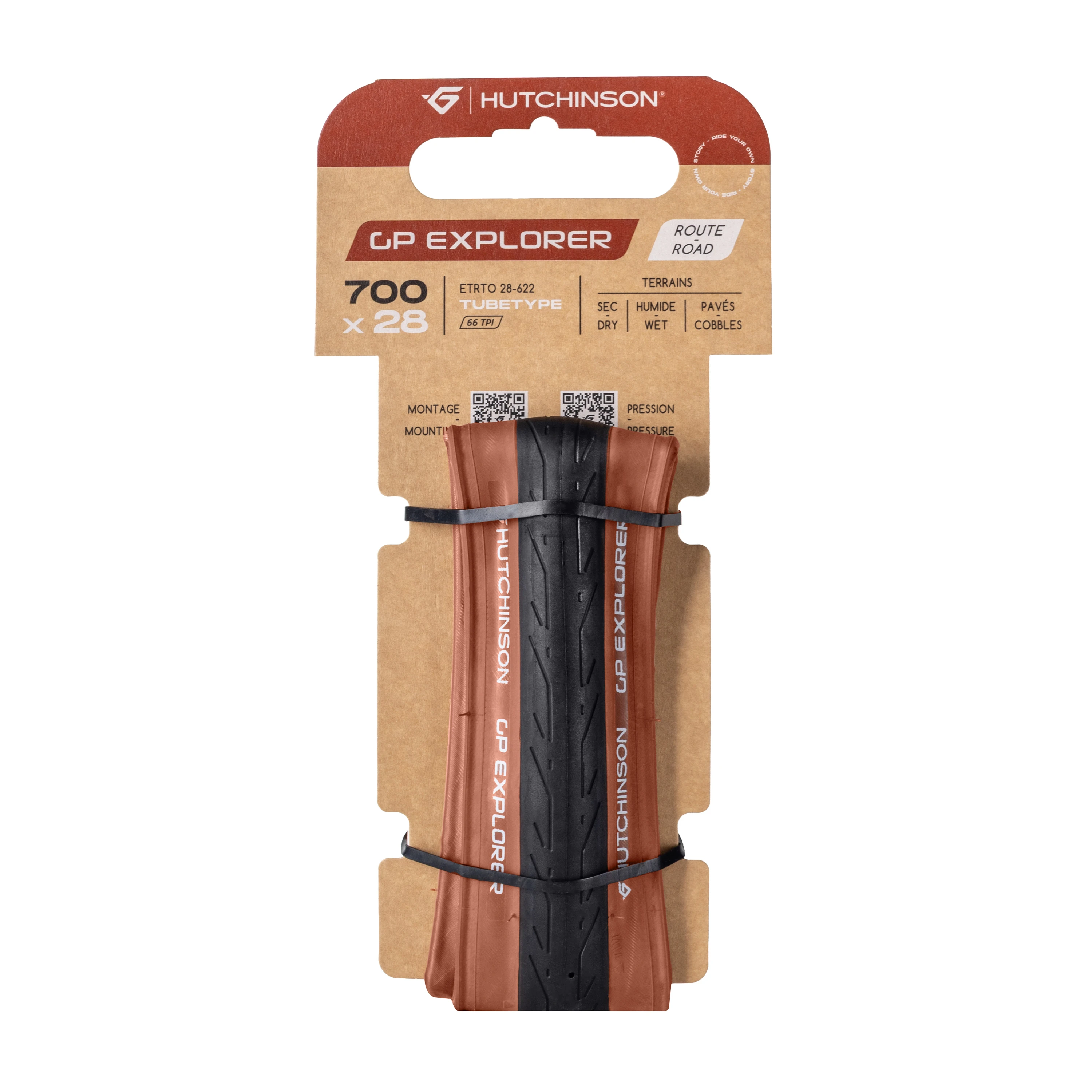 plášť HUTCHINSON GP EXPLORER 700x28 kevlar,črn-béž