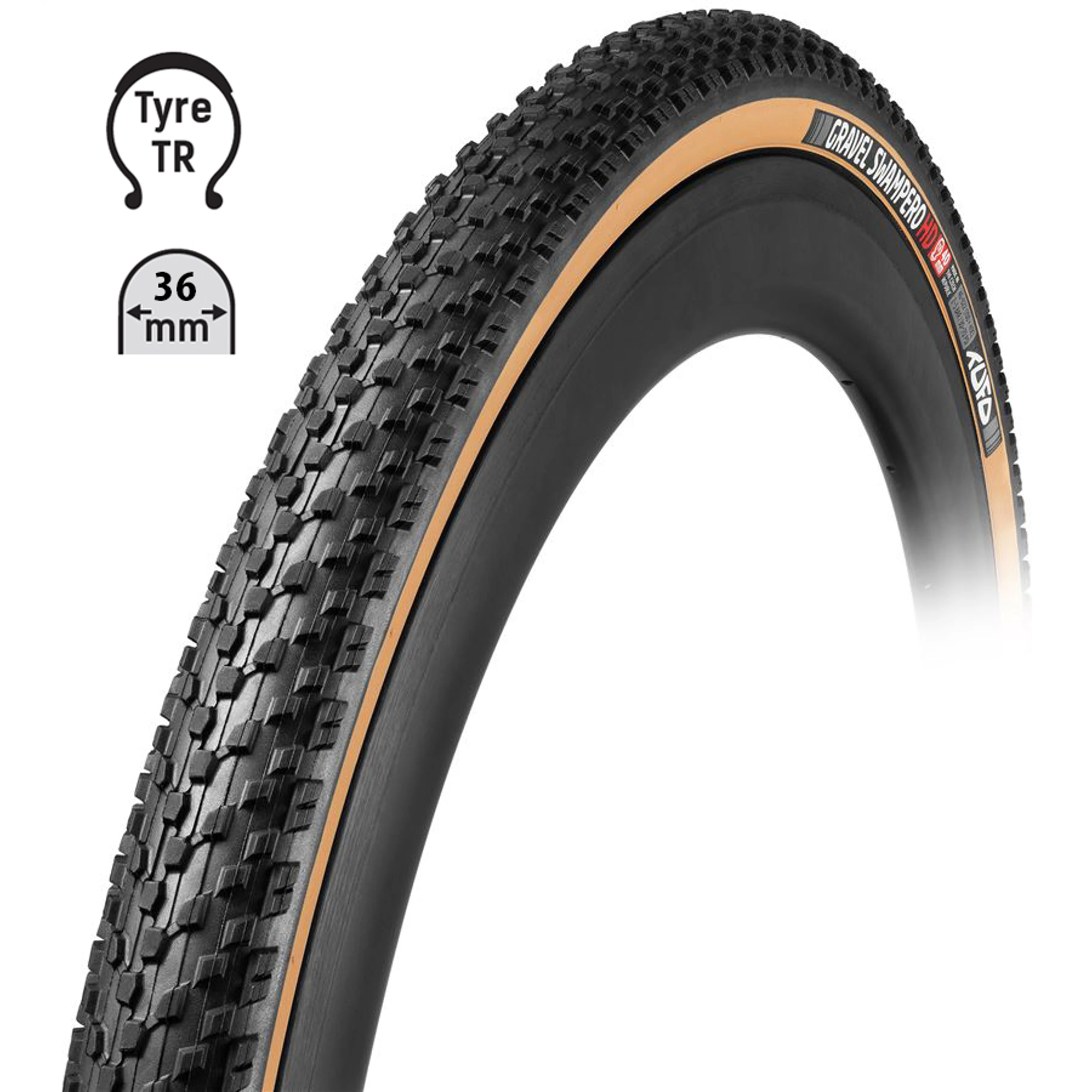 plášť TUFO Gravel SWAMPERO HD 700x36C,bezd.črn/béž