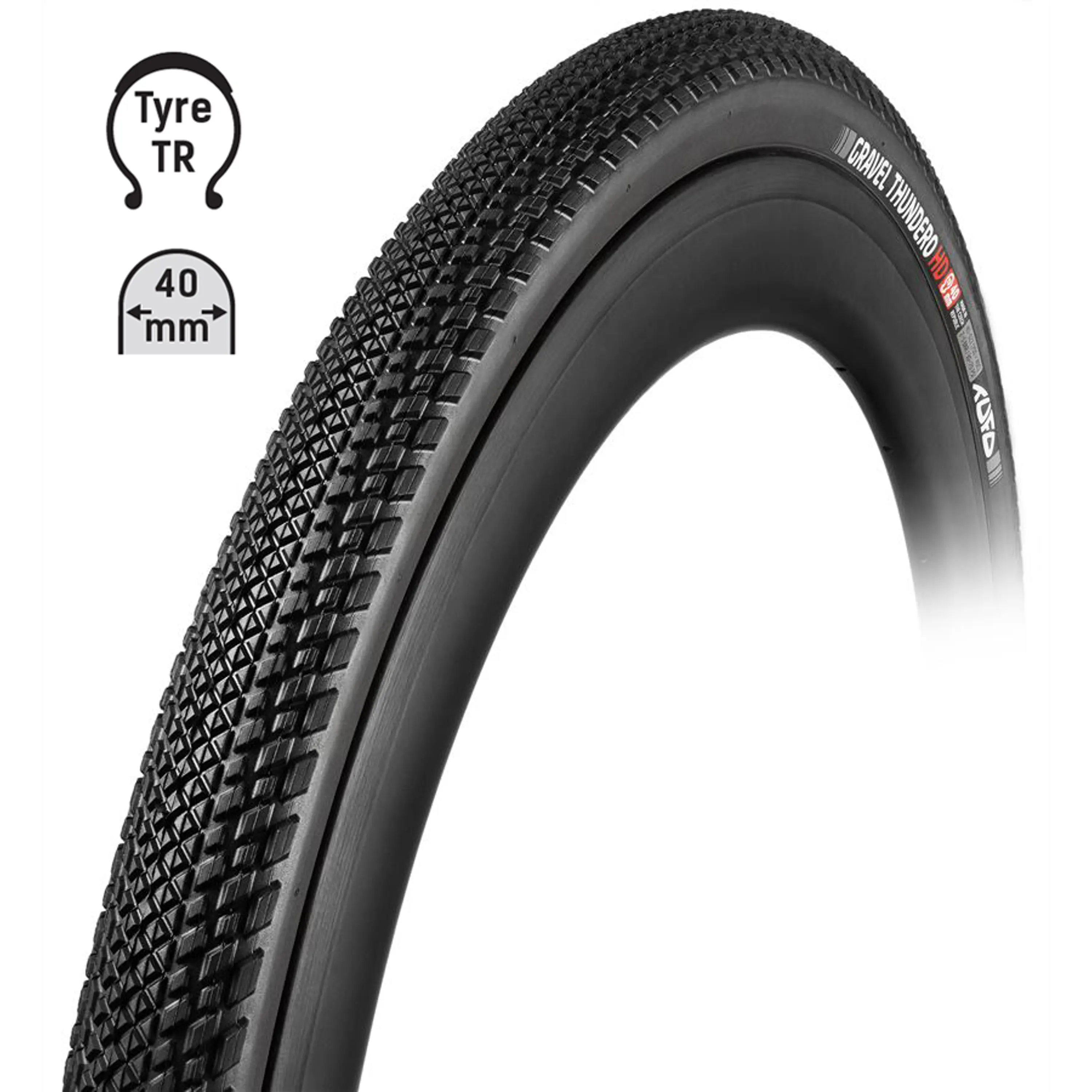 plášť TUFO Gravel THUNDERO HD 700x40C, bezduš. črn