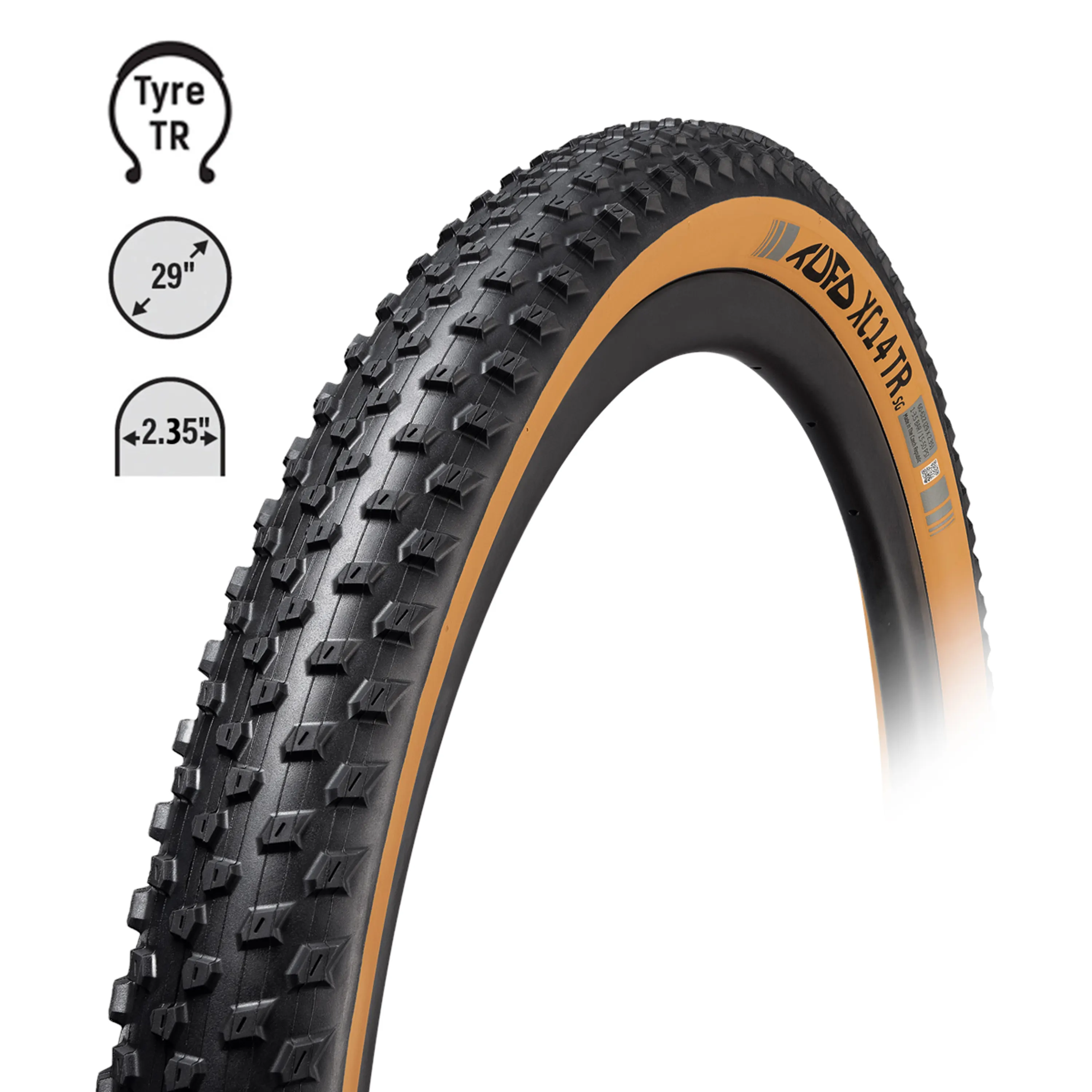 plášť TUFO MTB XC14 TR E-25 29"x2,35,kvl,bezd.béž.