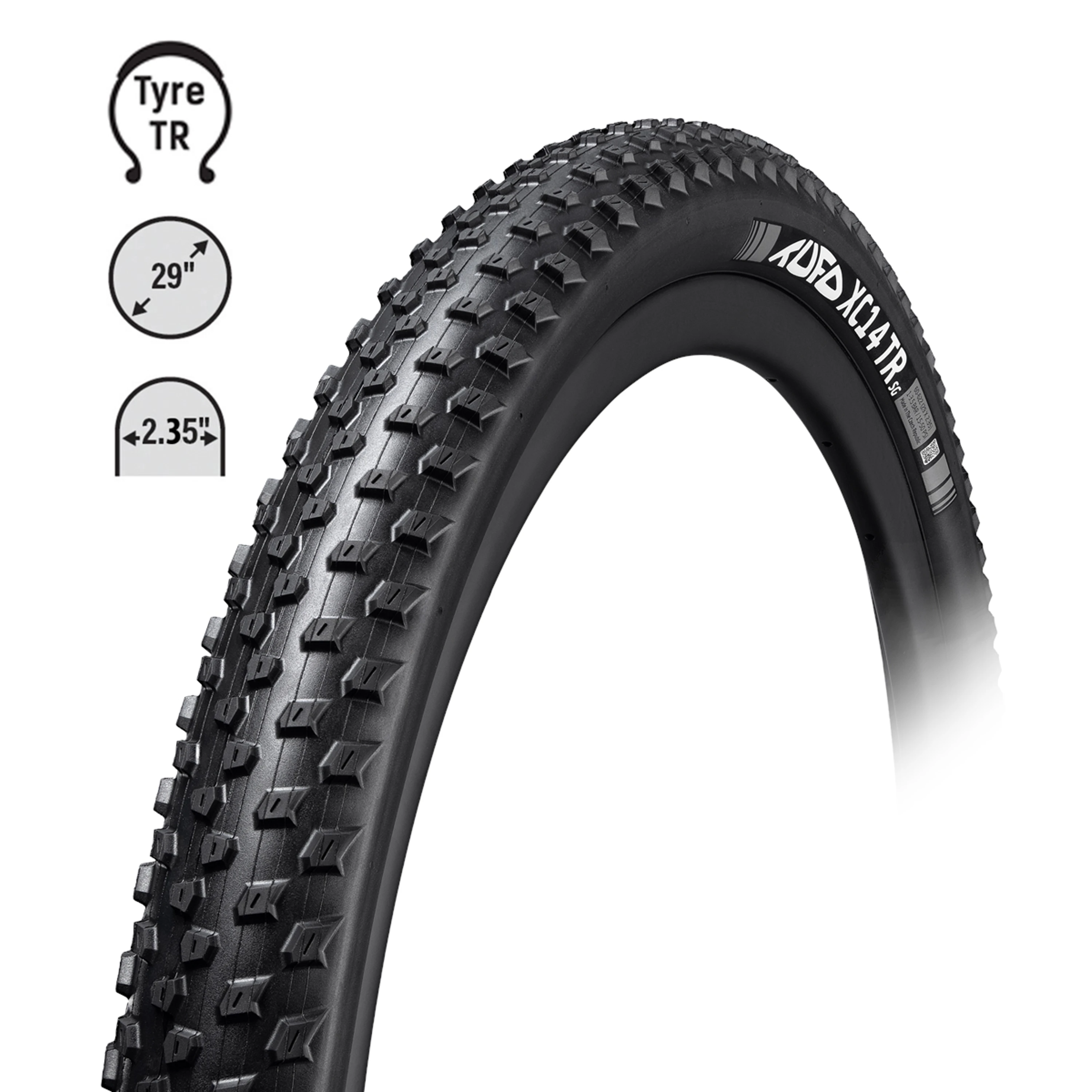 plášť TUFO MTB XC14 TR E-25 29"x2,35,kvl,bezd.črn.