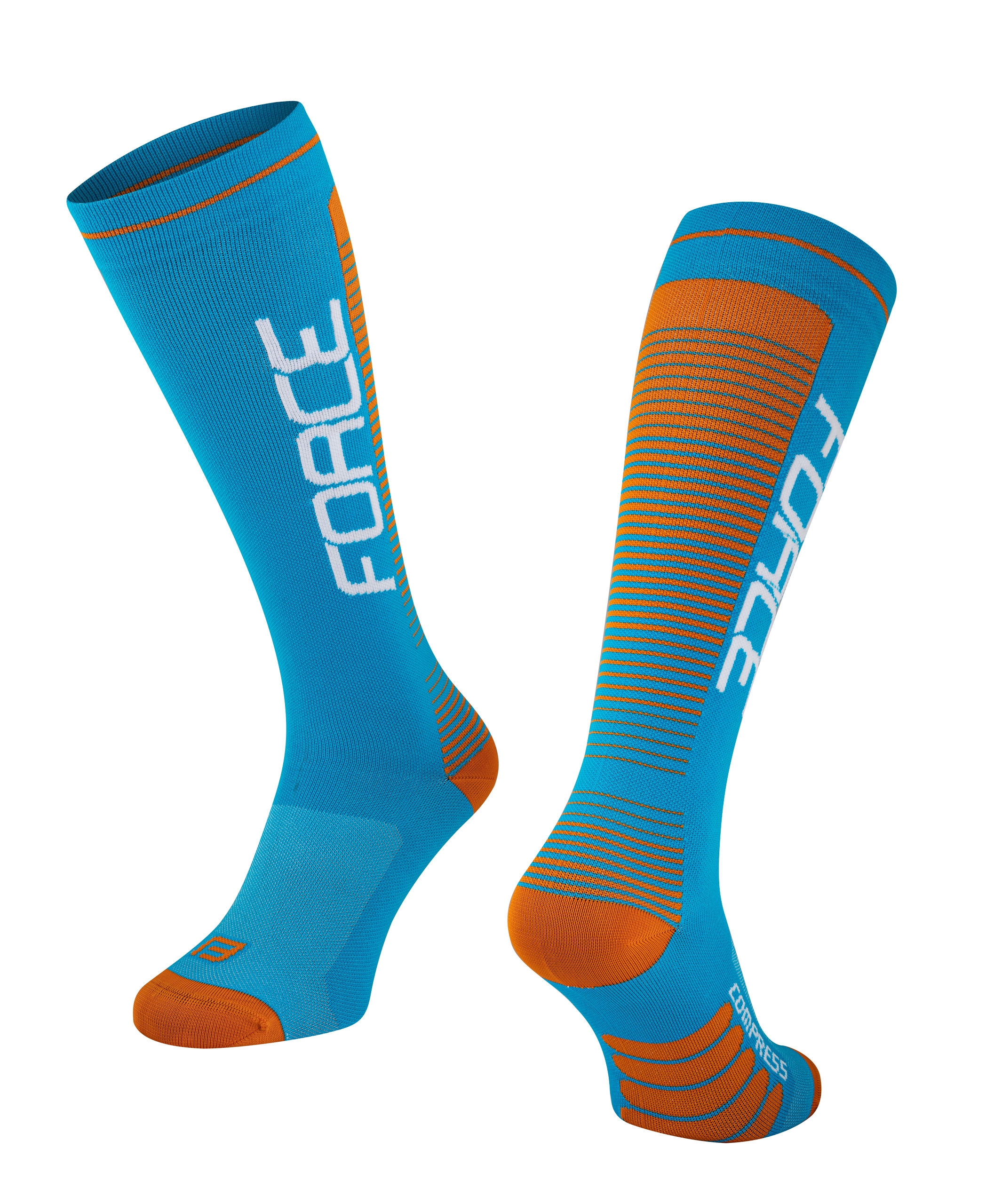 ponožky FORCE COMPRESS, modro-oranžové L-XL/42-47