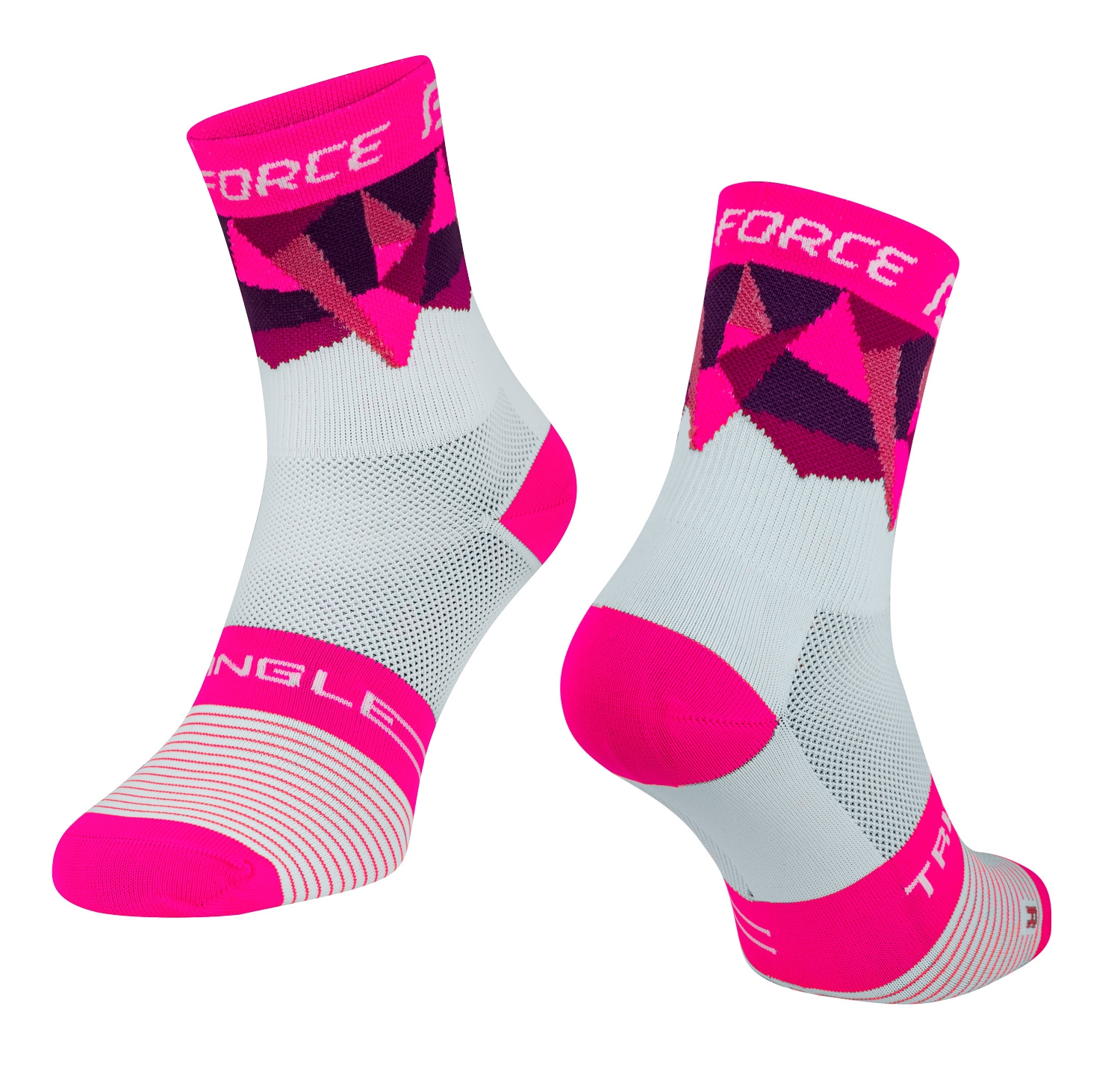 ponožky F TRIANGLE, bílo-růžové L-XL/42-47