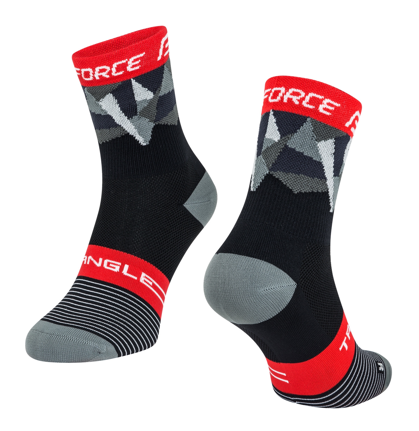 ponožky F TRIANGLE, černo-šedo-červené S-M/36-41