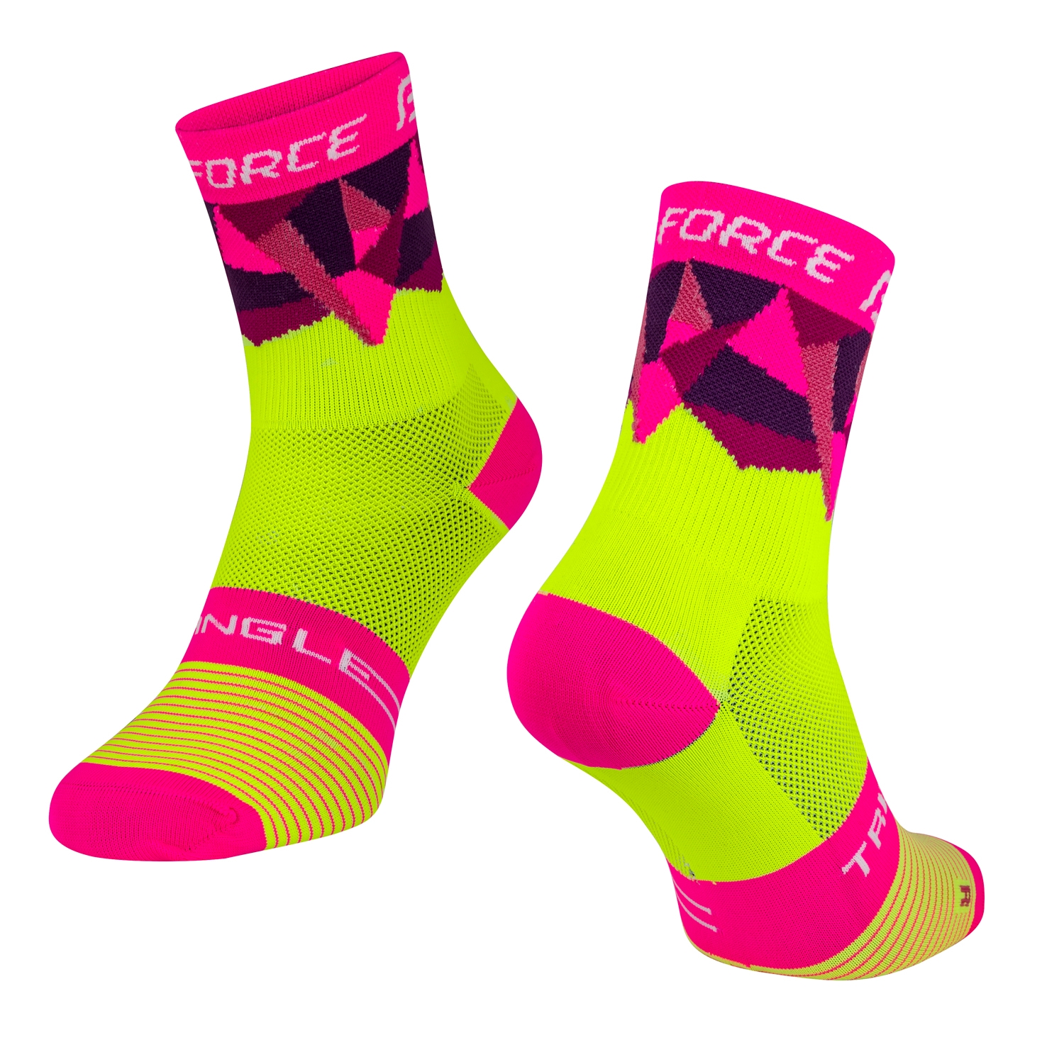 ponožky F TRIANGLE, fluo-růžové L-XL/42-47