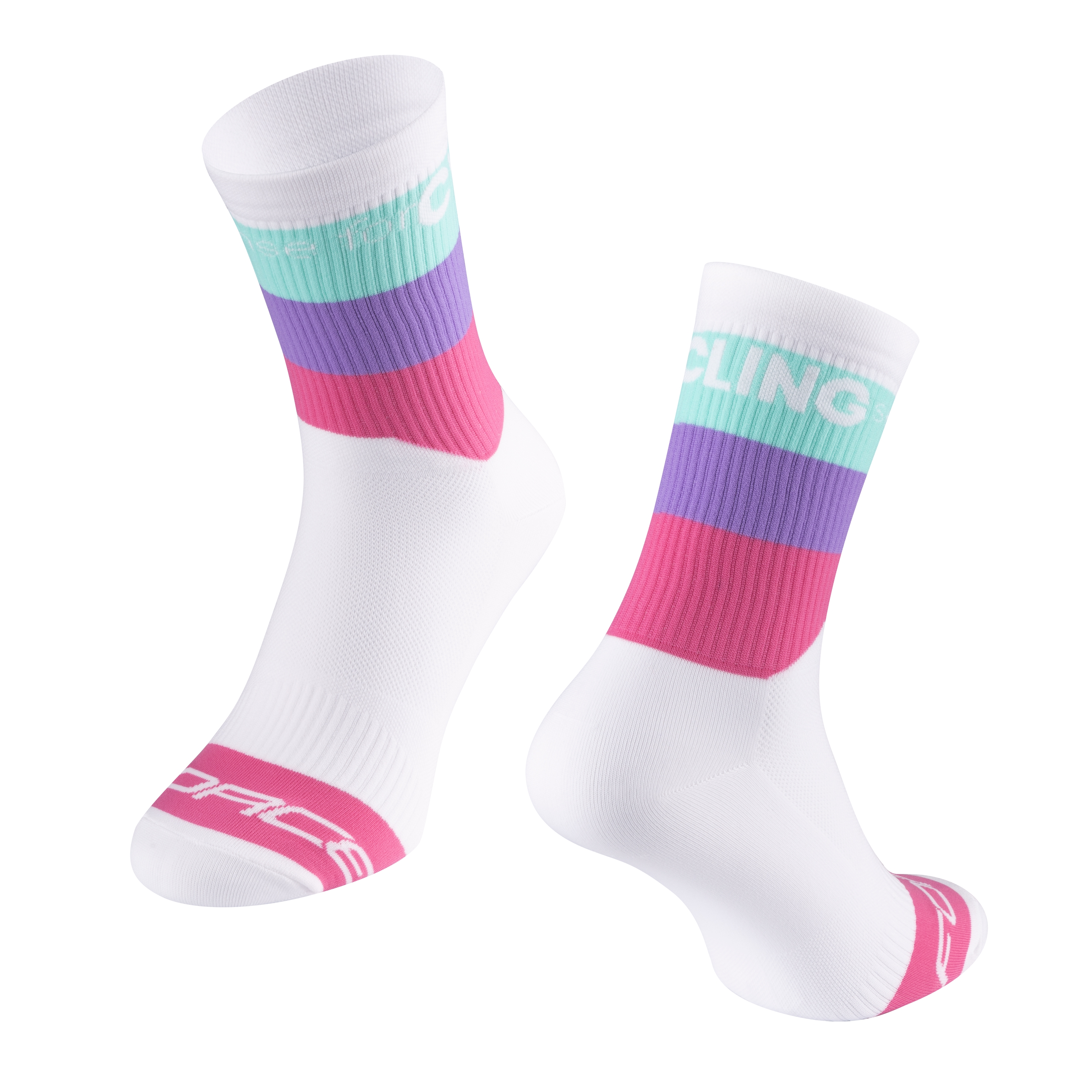 ponožky FORCE BLEND, bílo-fial.-růžové L-XL/42-46