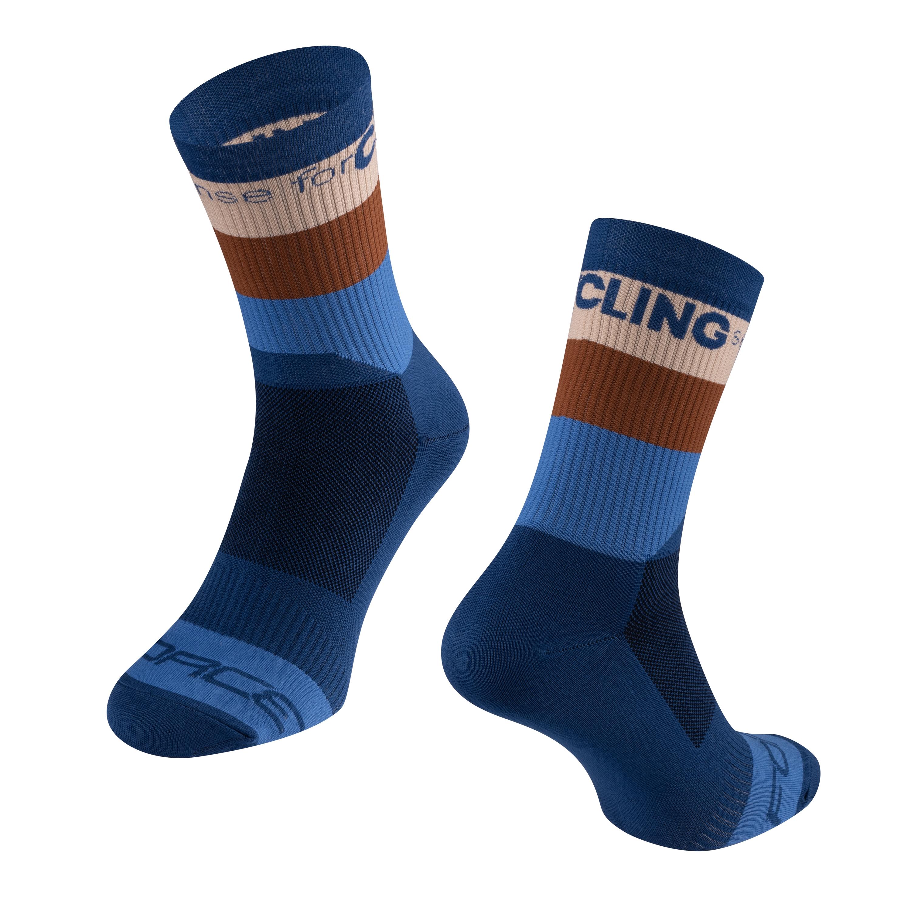 ponožky FORCE BLEND, tm. modro-hnědé L-XL/42-46