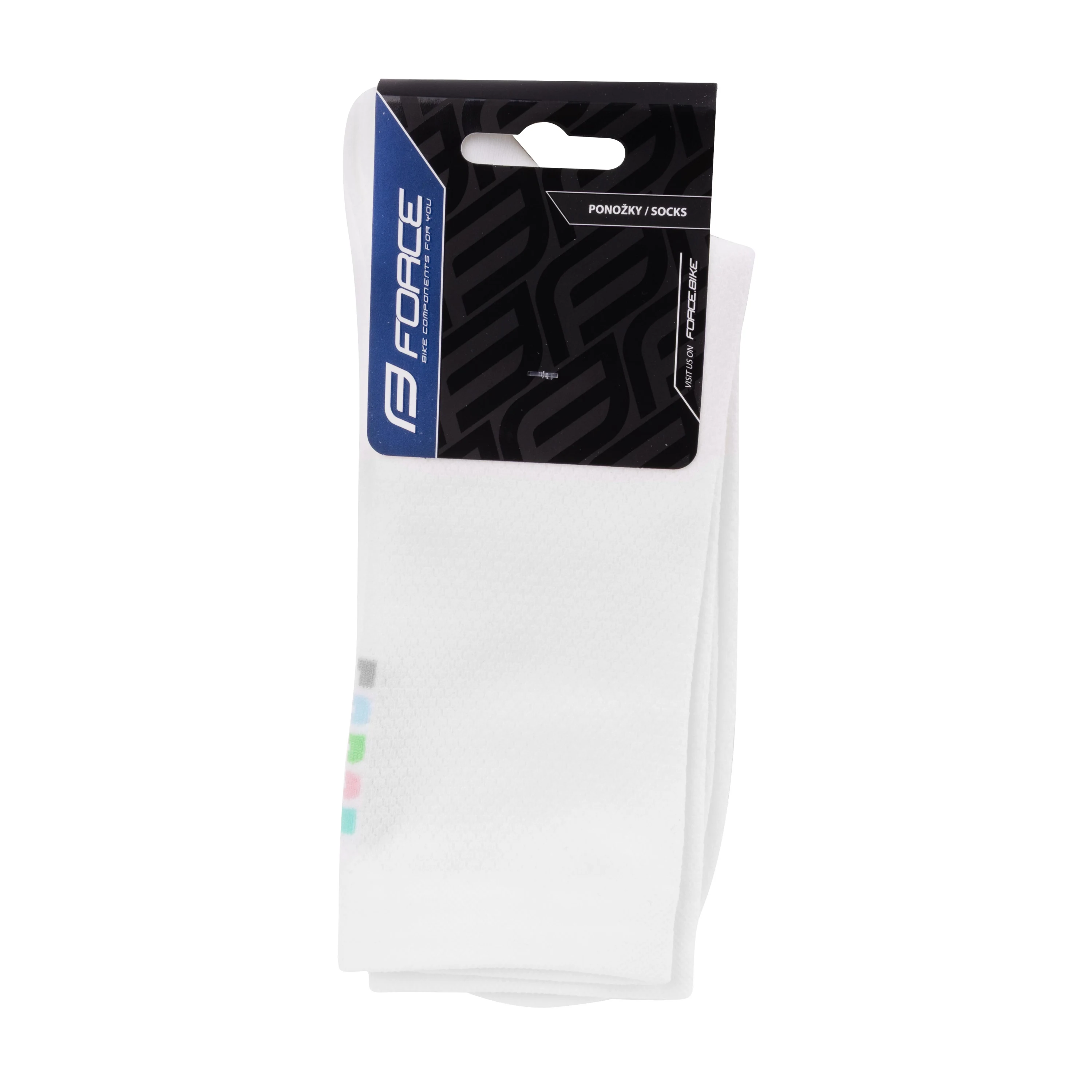 ponožky FORCE COLOUR dlouhé, bílé L-XL/42-46