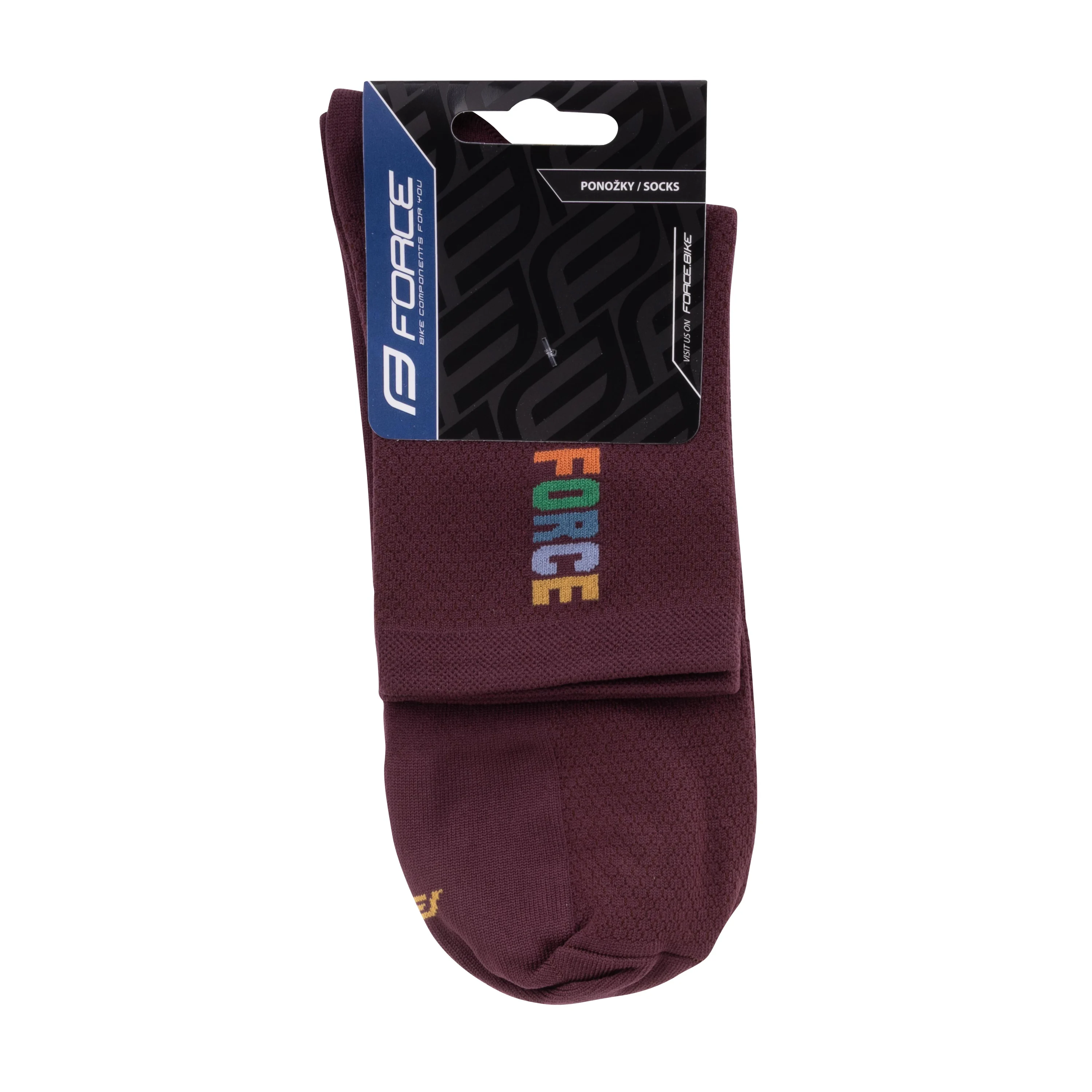 ponožky FORCE COLOUR krátké , vínové S-M/36-41