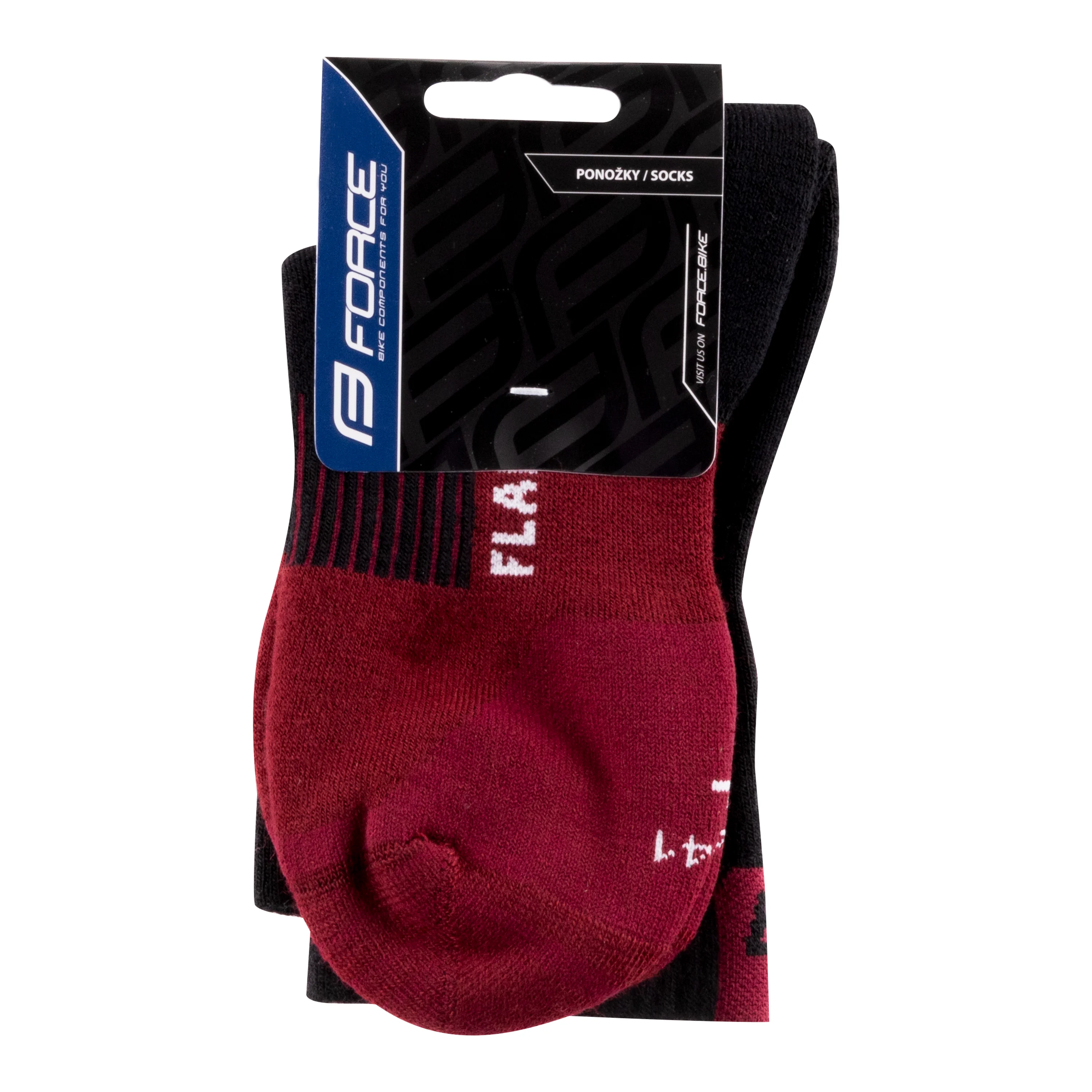 ponožky FORCE FLAKE termo, černo-bordo L-XL/42-47