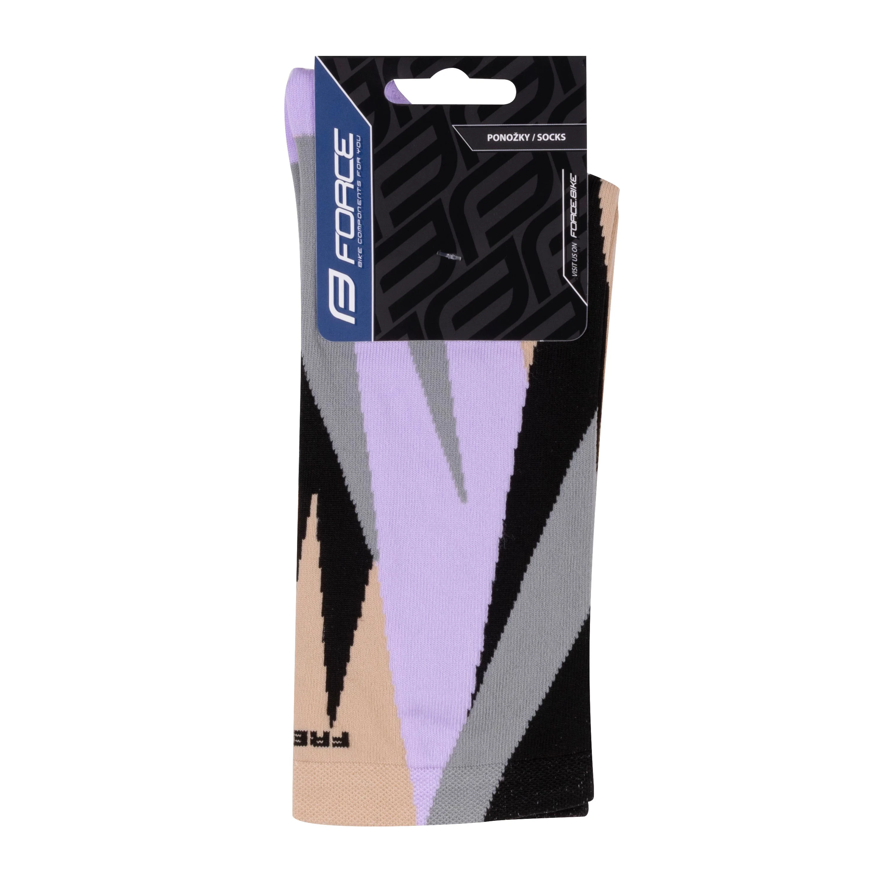 ponožky FORCE FREERIDE,krém-růžovo-šedé S-M/36-41