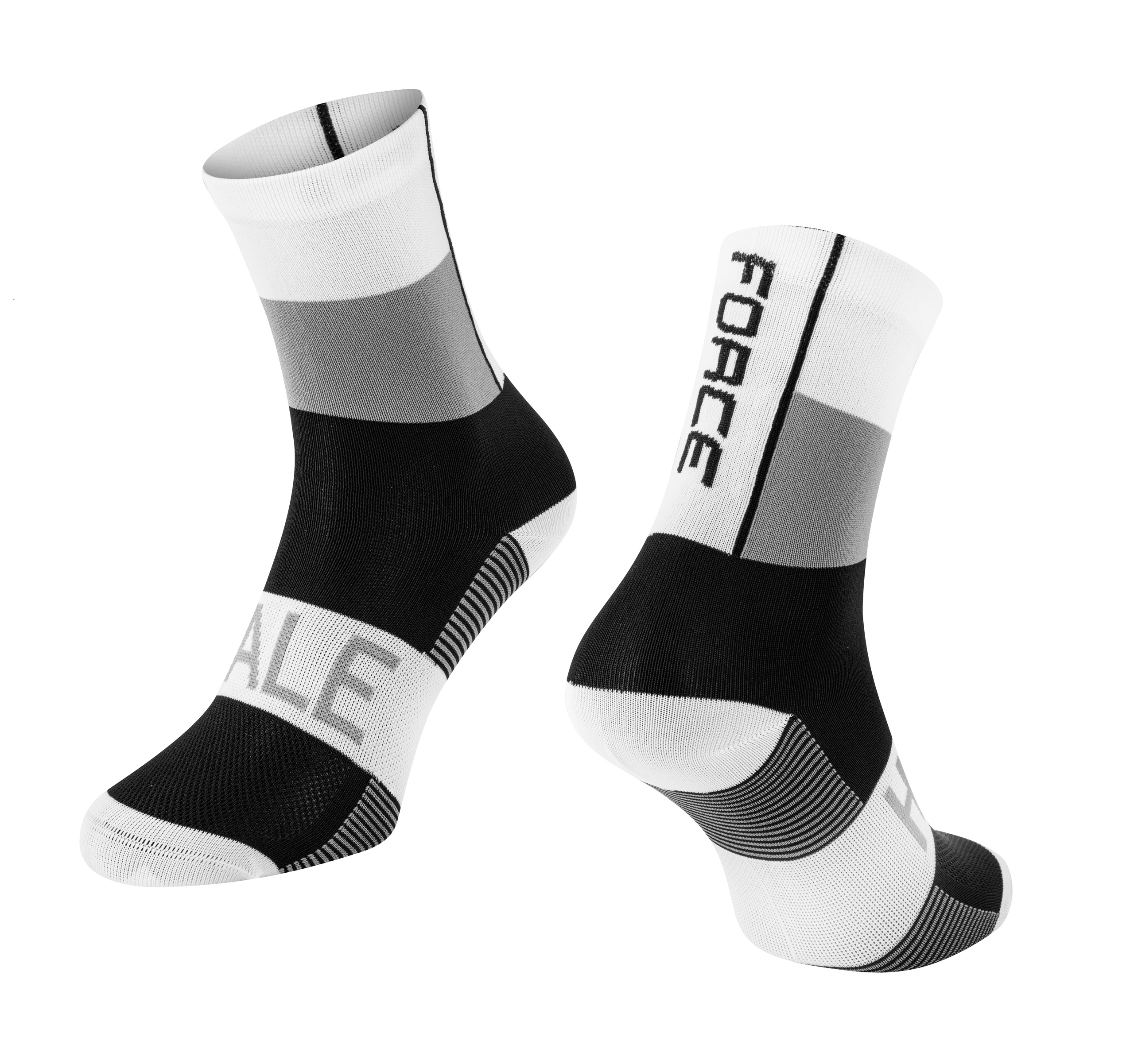 ponožky FORCE HALE, bílo-šedo-černé