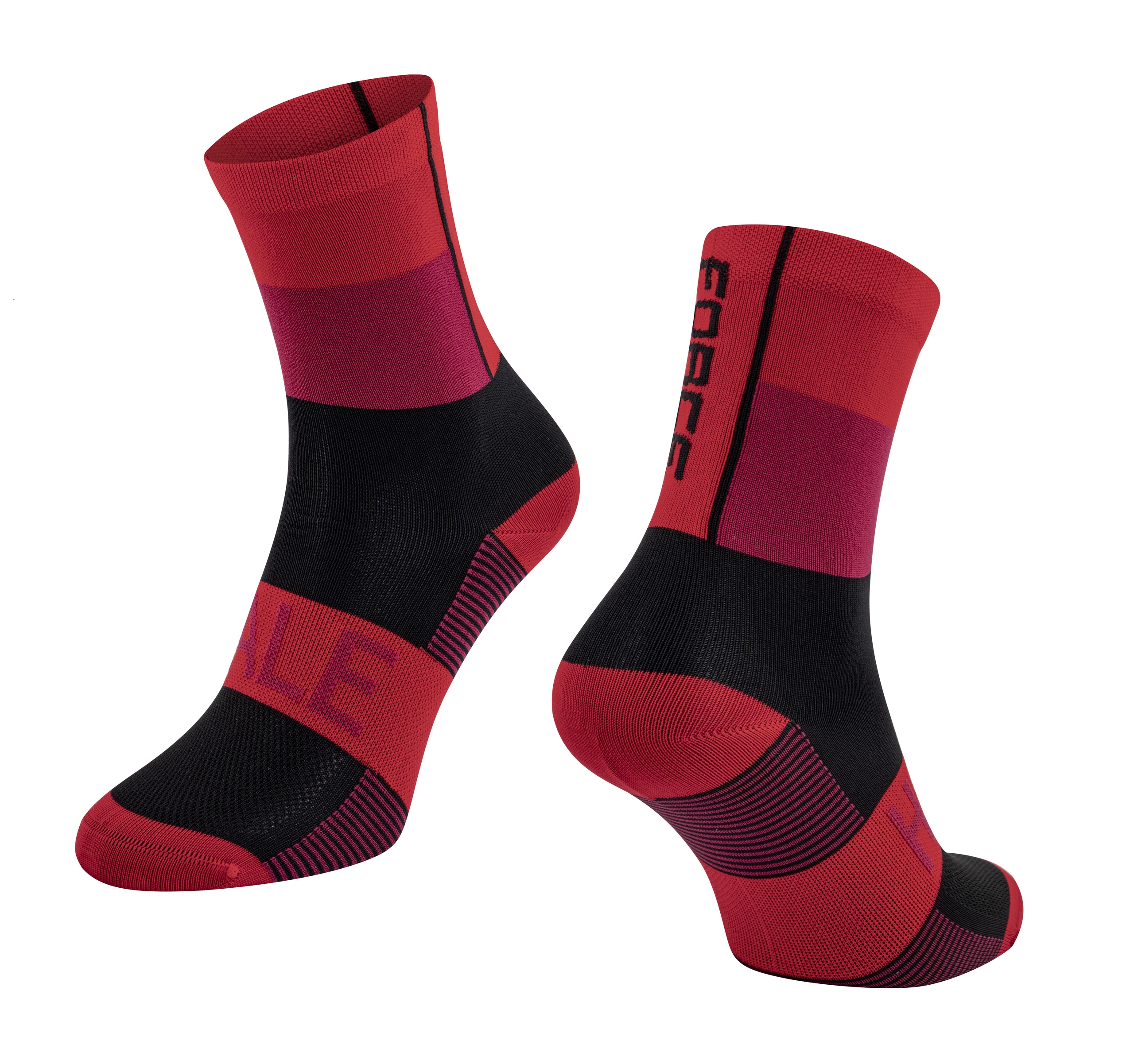 ponožky FORCE HALE, červeno-černé
