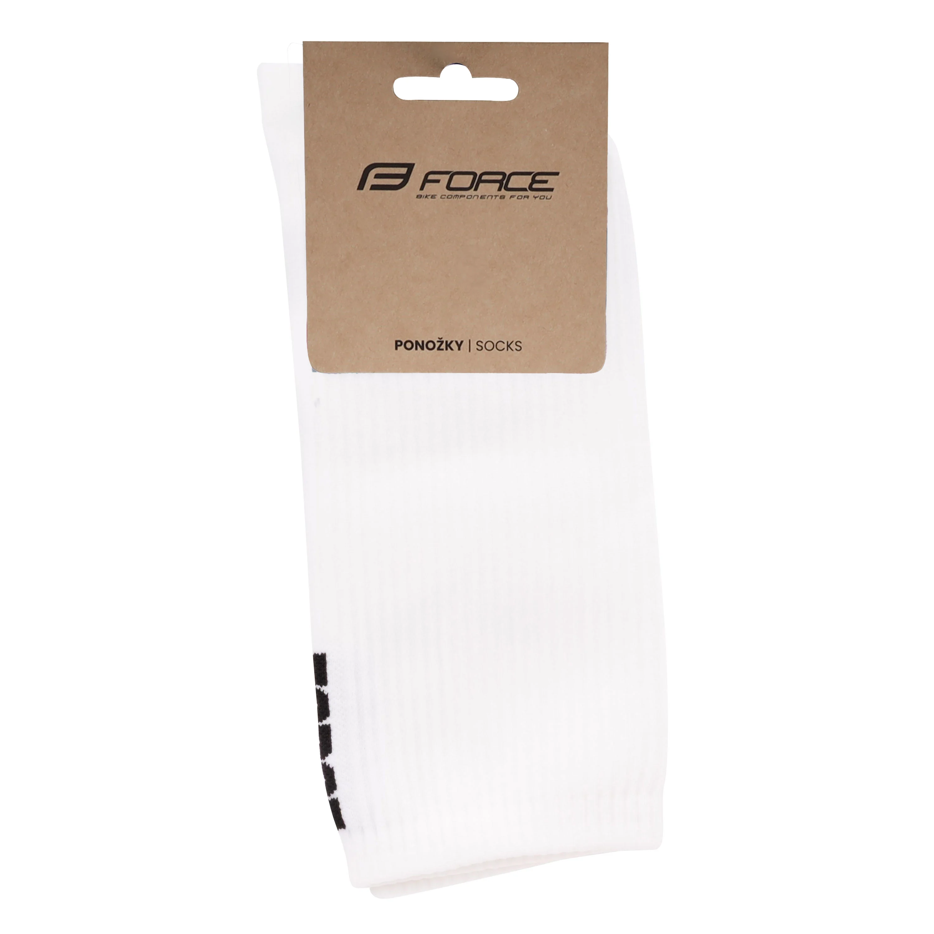 ponožky FORCE LONGER SLIM, bílé L-XL/42-46