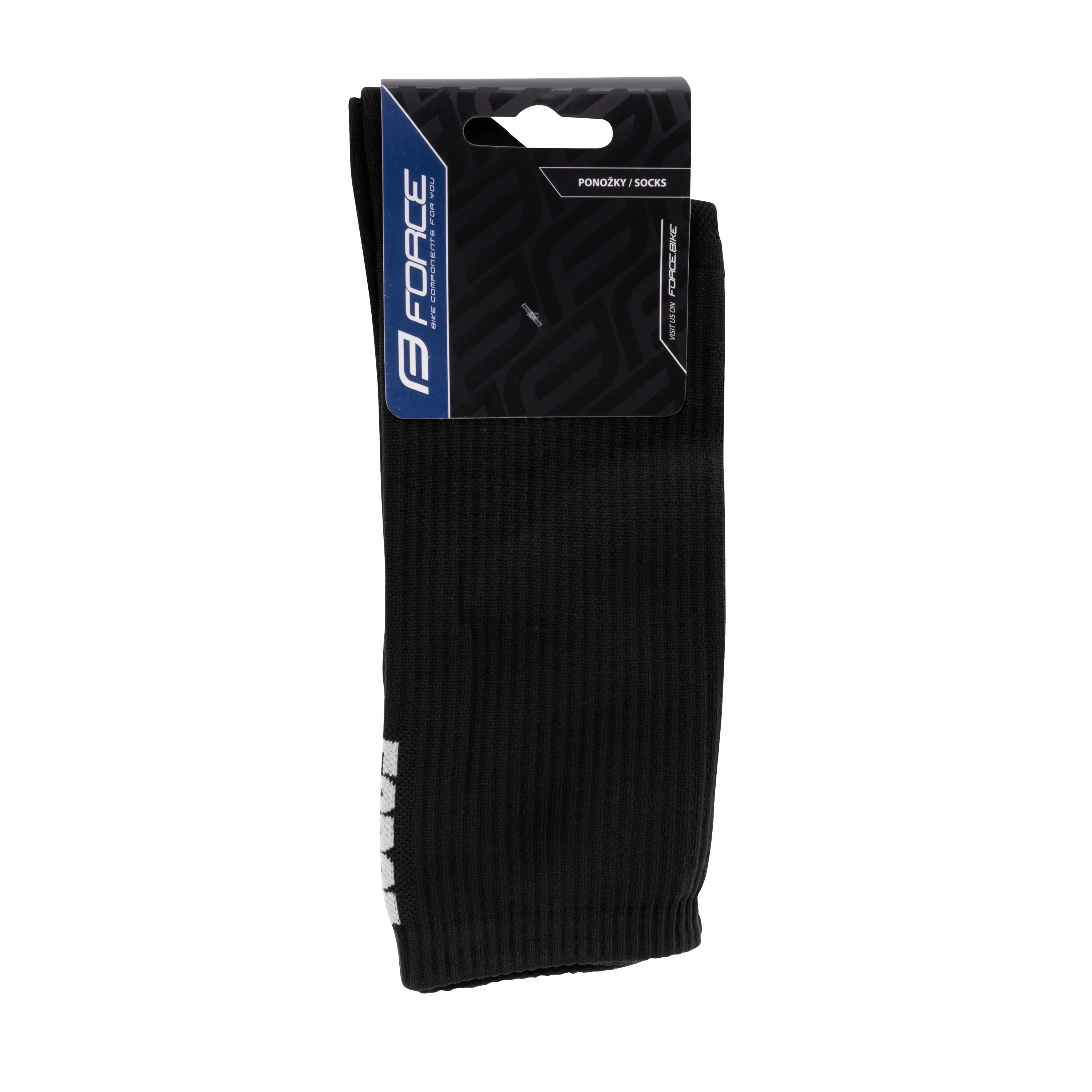 ponožky FORCE LONGER SLIM, černé L-XL/42-46