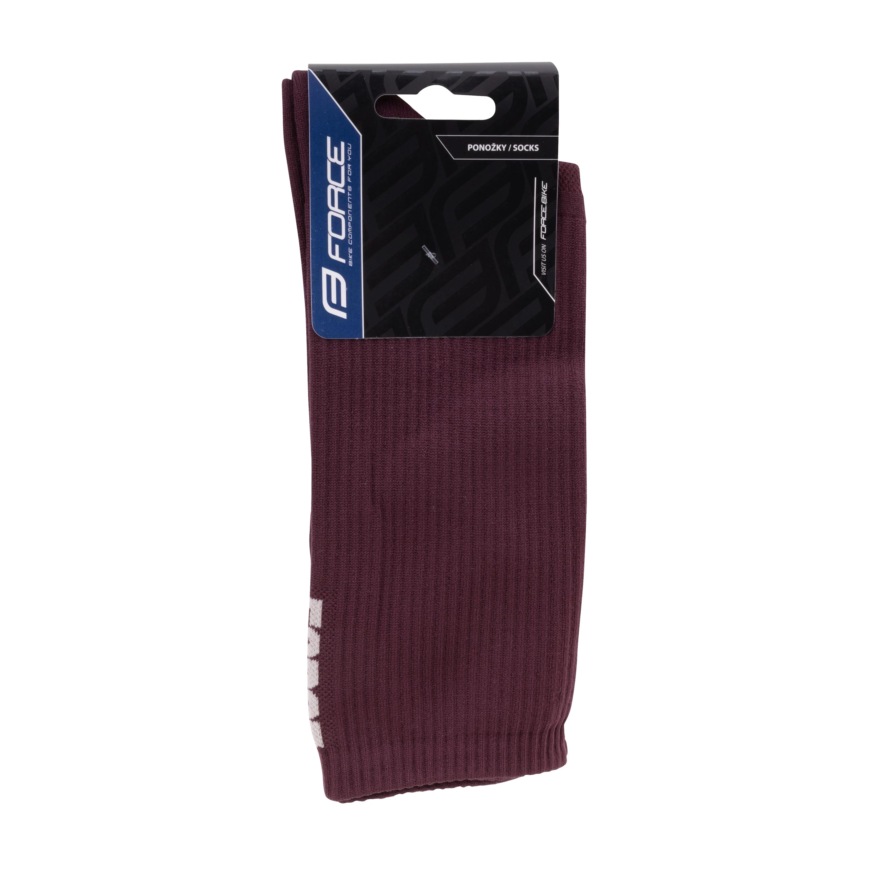 ponožky FORCE LONGER SLIM, vínové  S-M/36-41