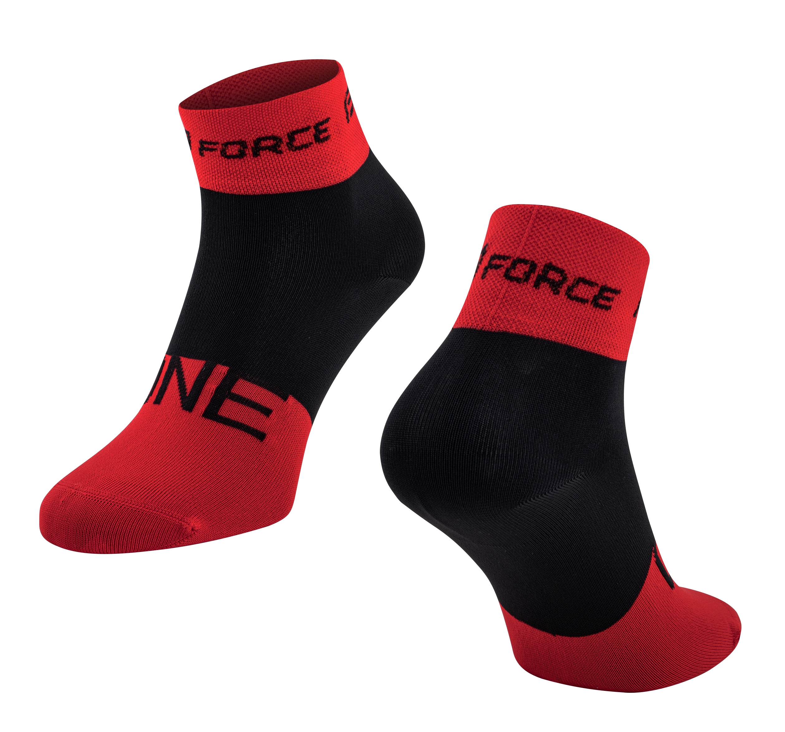 ponožky FORCE ONE, červeno-černé L-XL/42-47