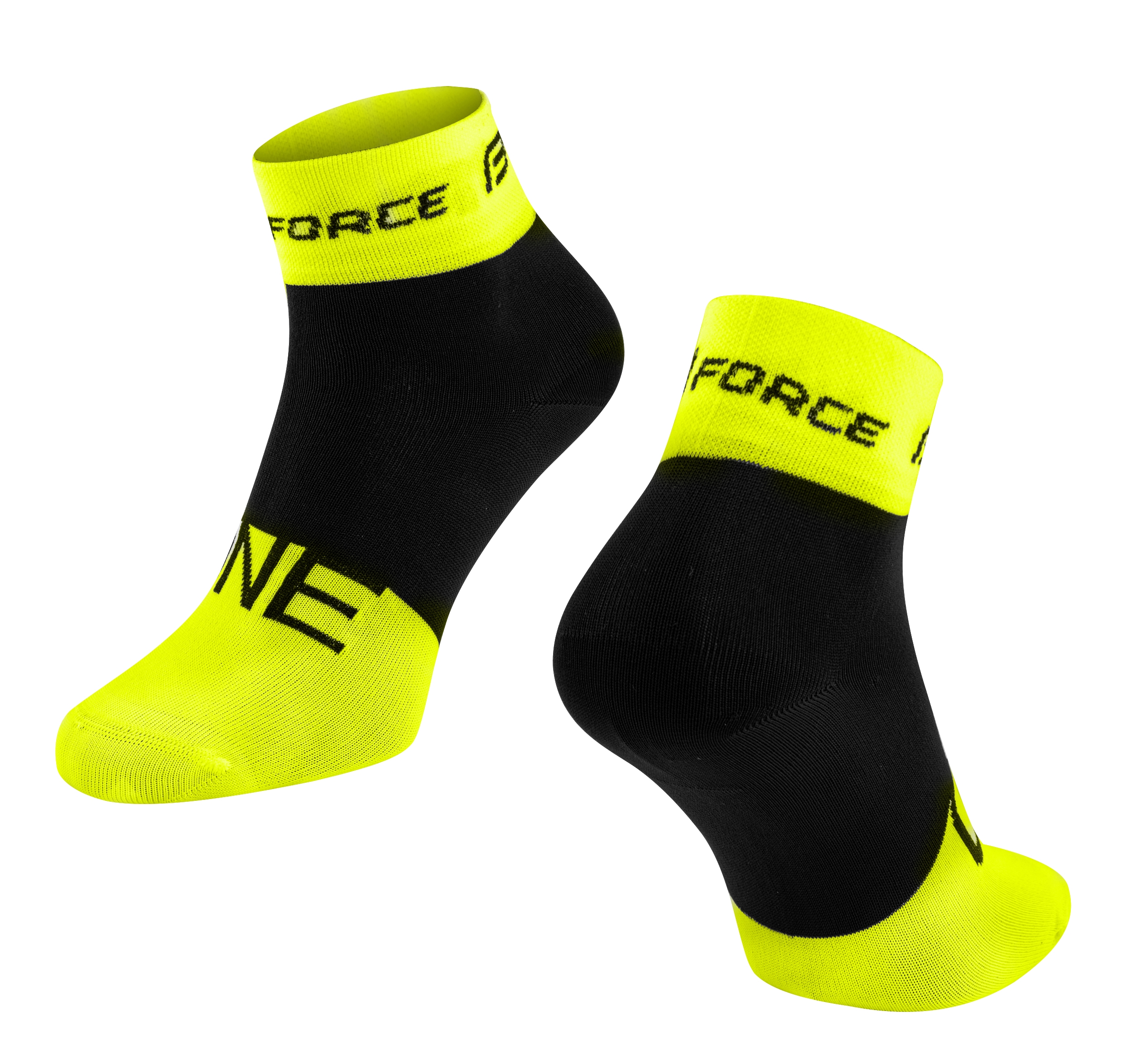 ponožky FORCE ONE, fluo-černé