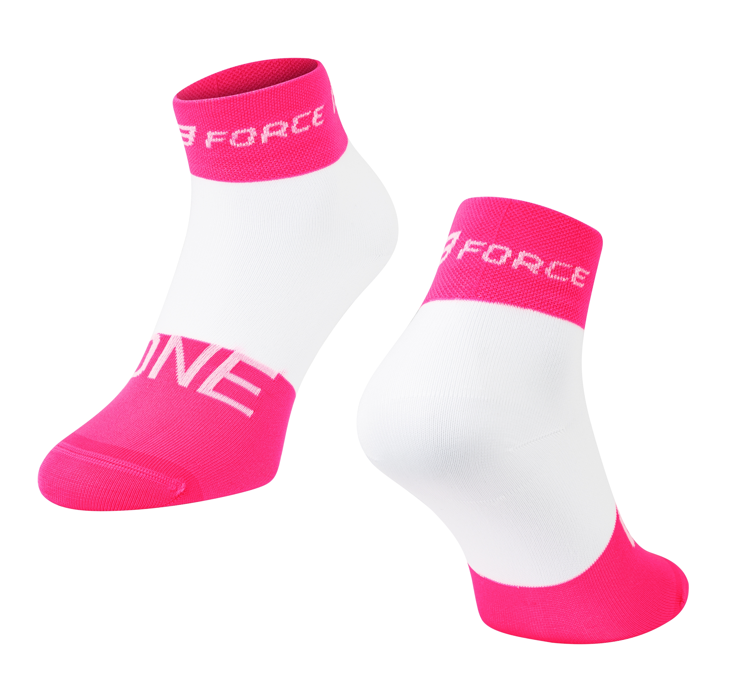 ponožky FORCE ONE, růžovo-bílé L-XL/42-47