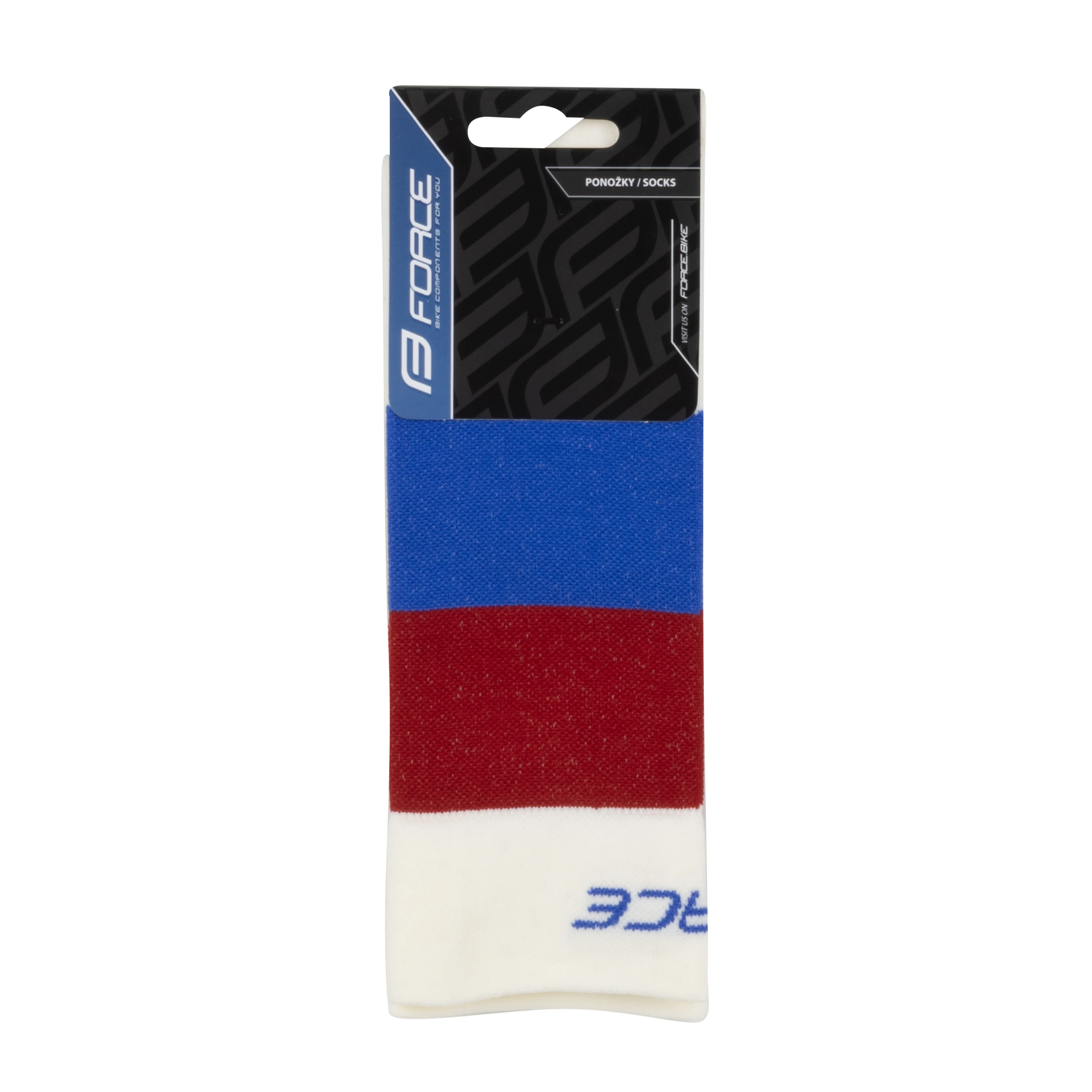 ponožky FORCE RAINBOW,krém-modro-červ. L-XL/43 -47
