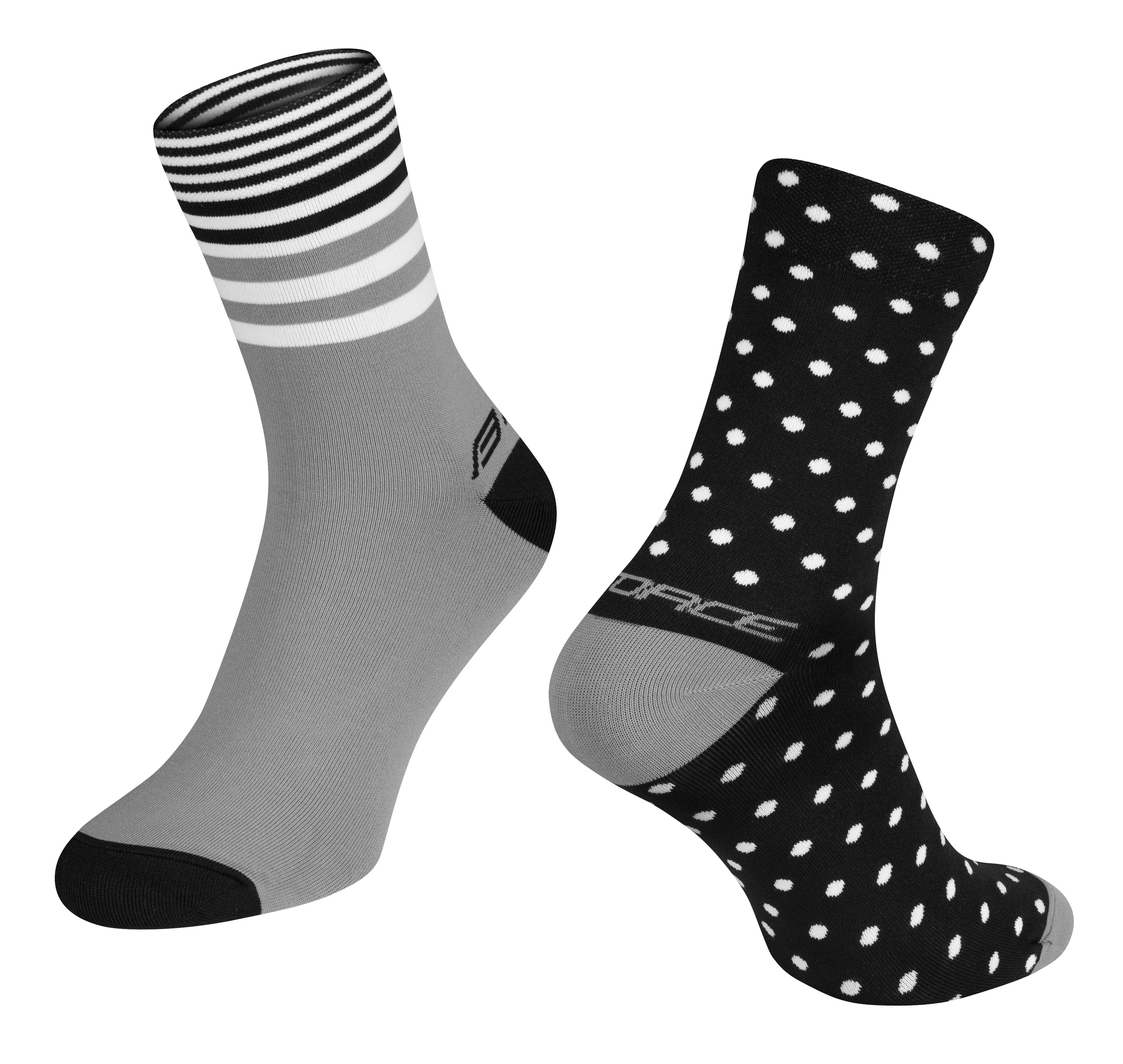 ponožky FORCE SPOT, černo-šedé S-M/36-41