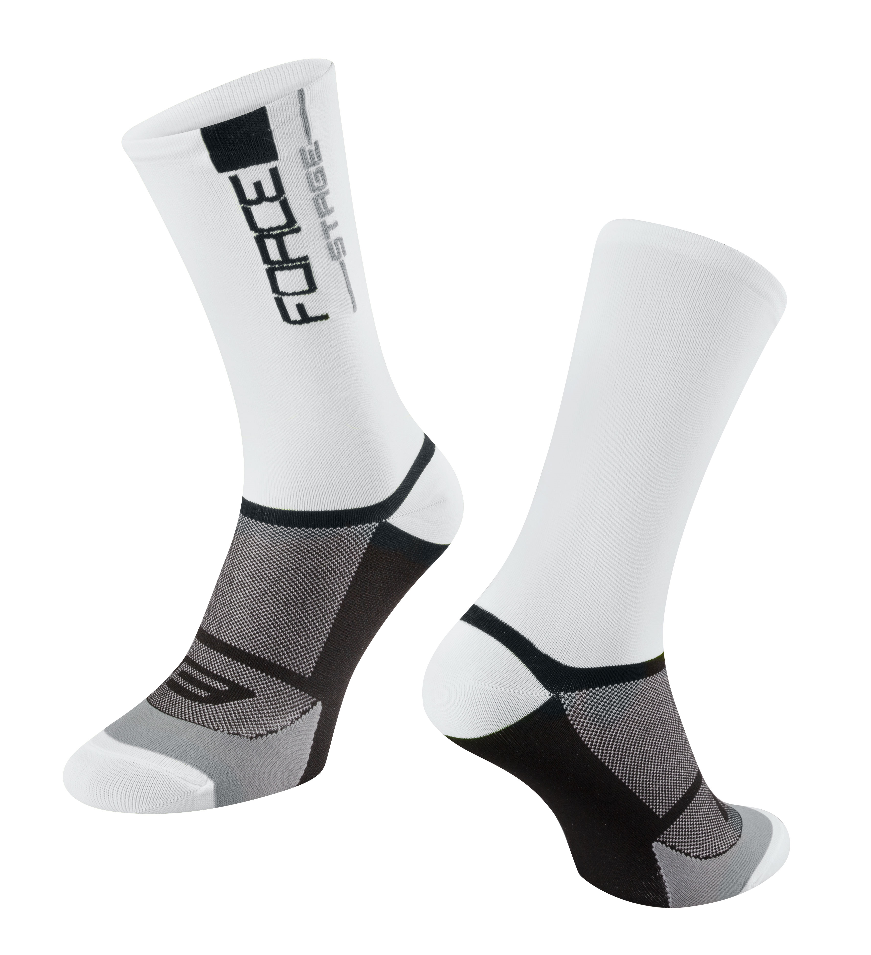 ponožky FORCE STAGE, bílo-černé L-XL/42-46