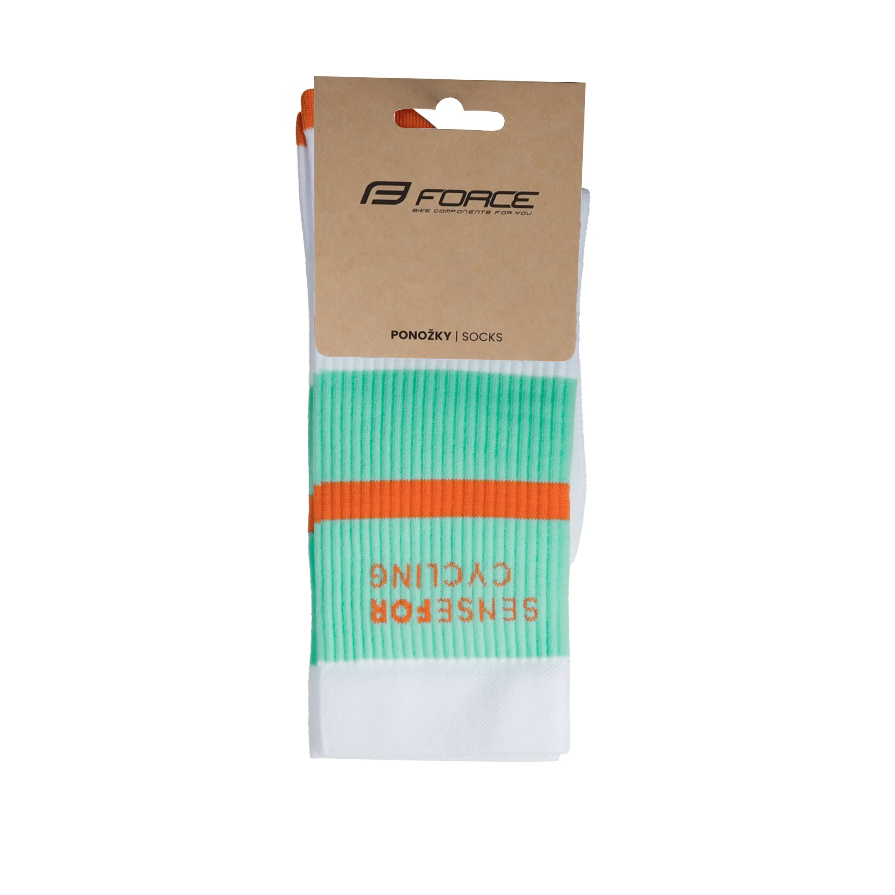 ponožky FORCE STRIPE dlouhé, bílé