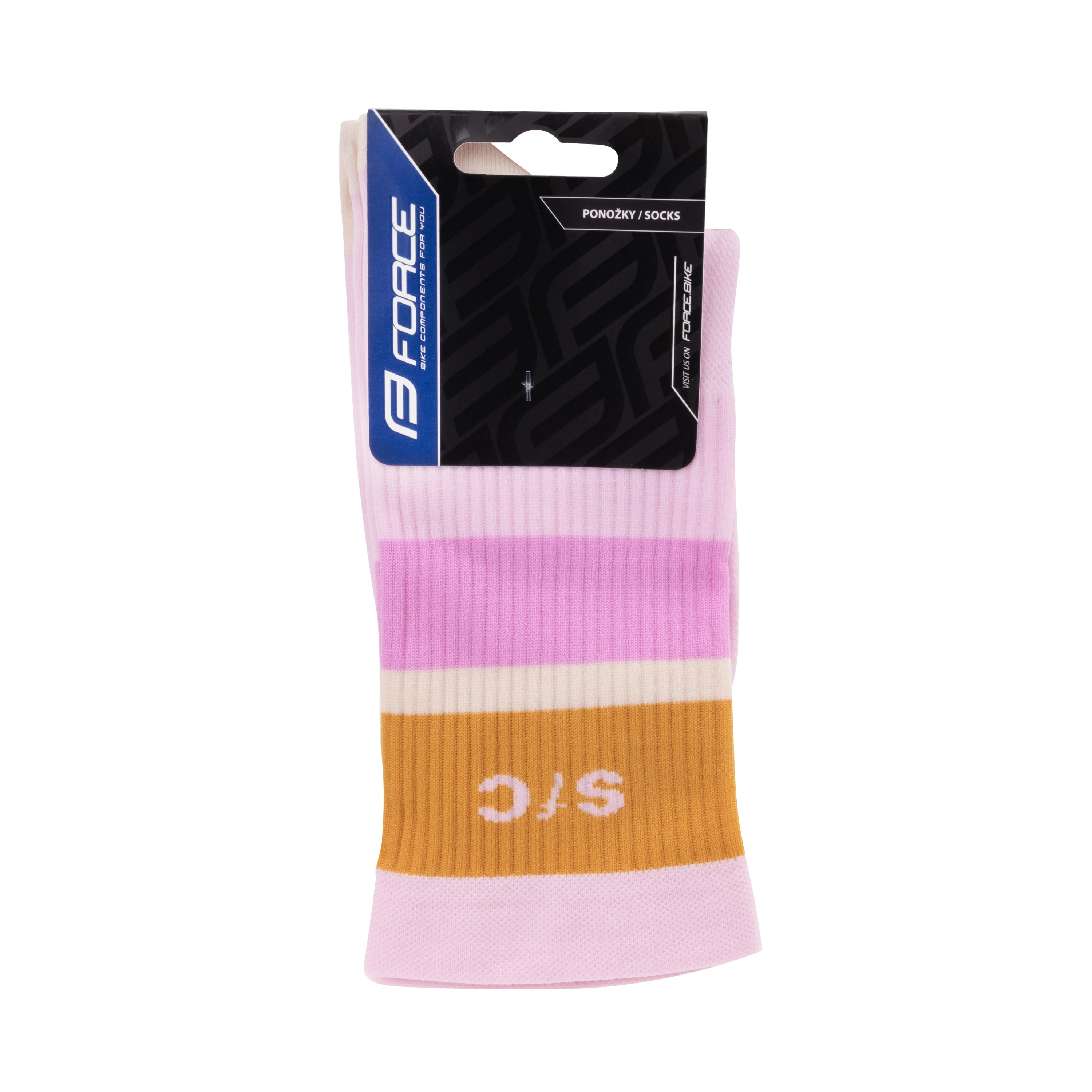 ponožky FORCE STRIPE dlouhé, růžové S-M/36-41
