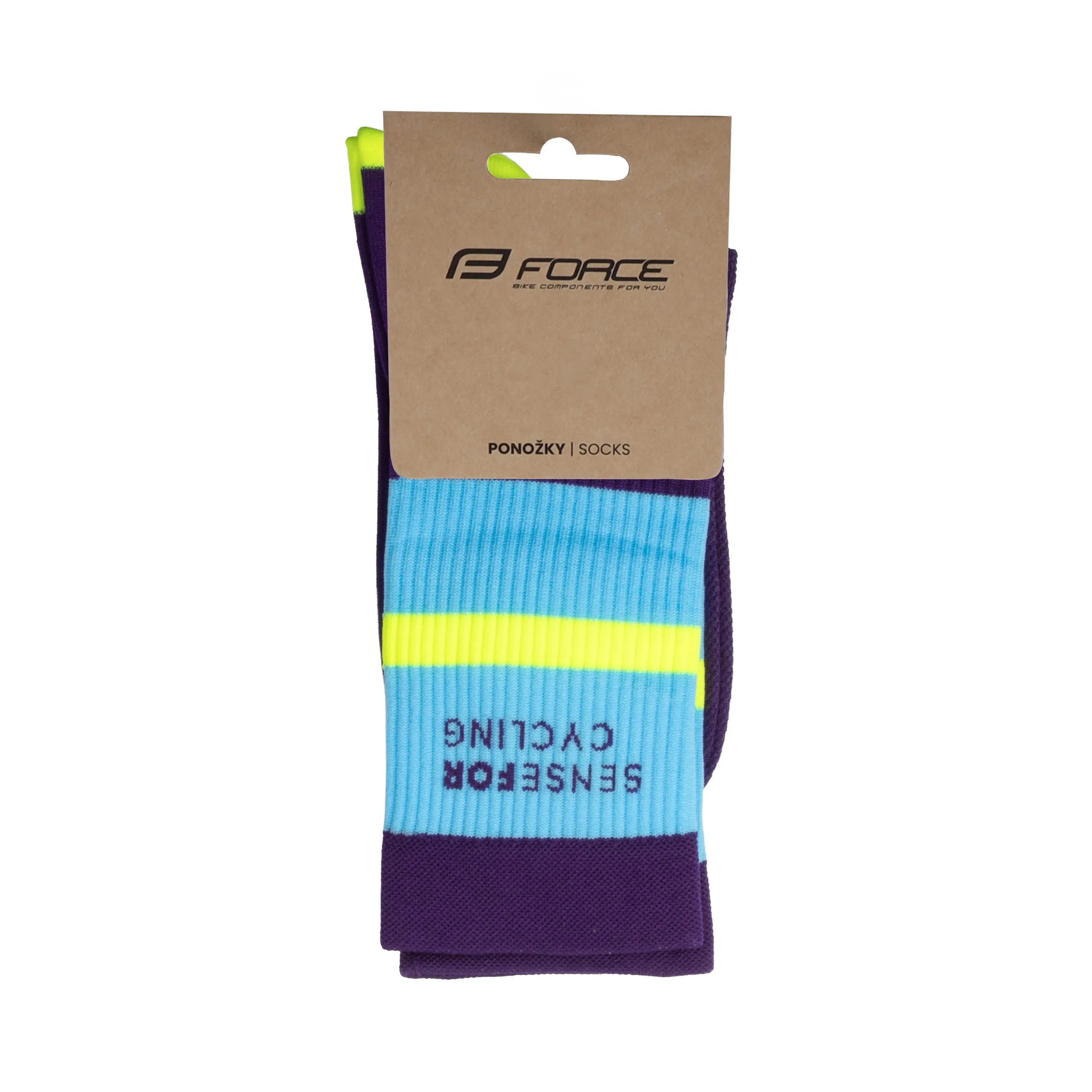 ponožky FORCE STRIPE dlouhé,tm. fialové L-XL/42-46