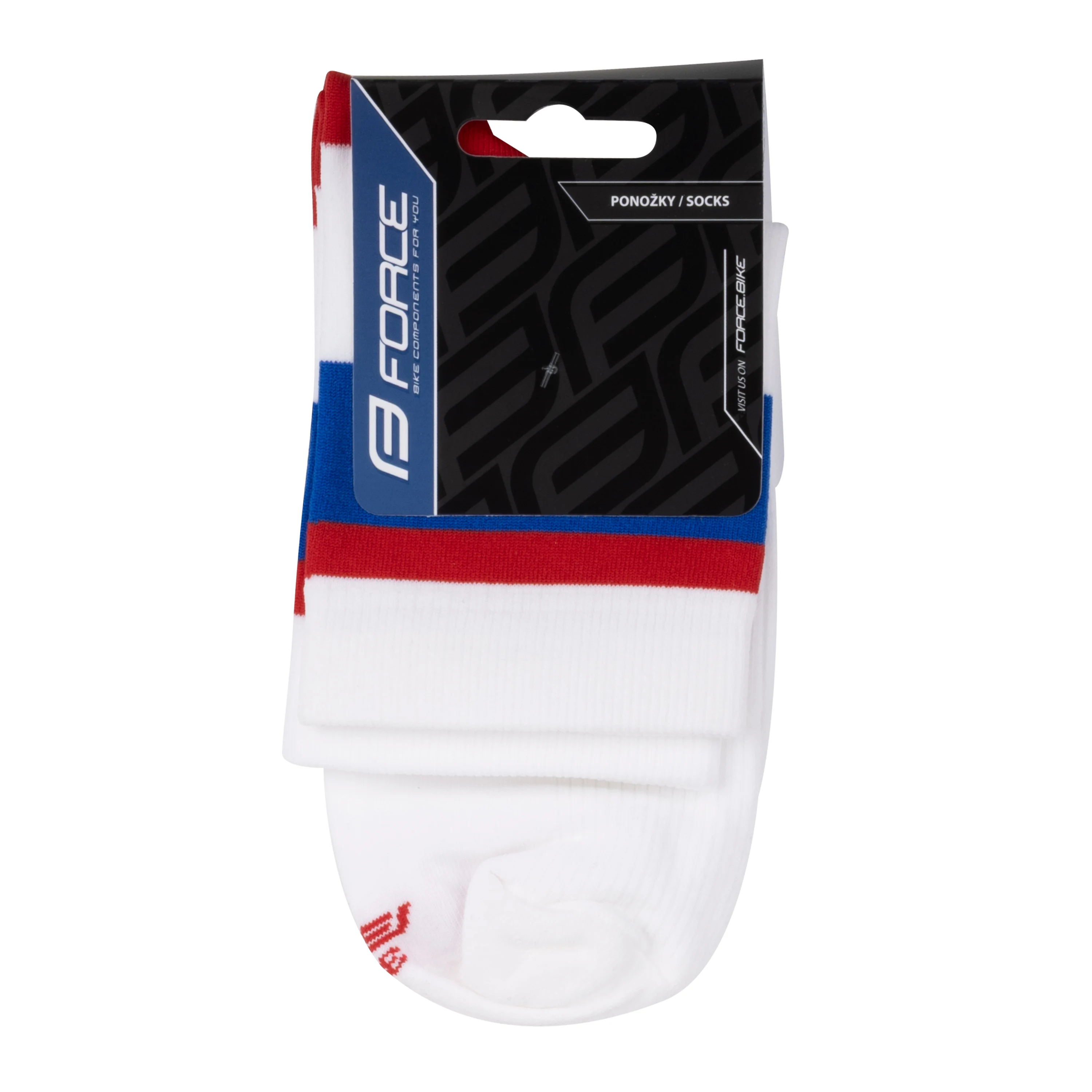 ponožky FORCE STRIPE krátké, bílo-modré L-XL/42-46