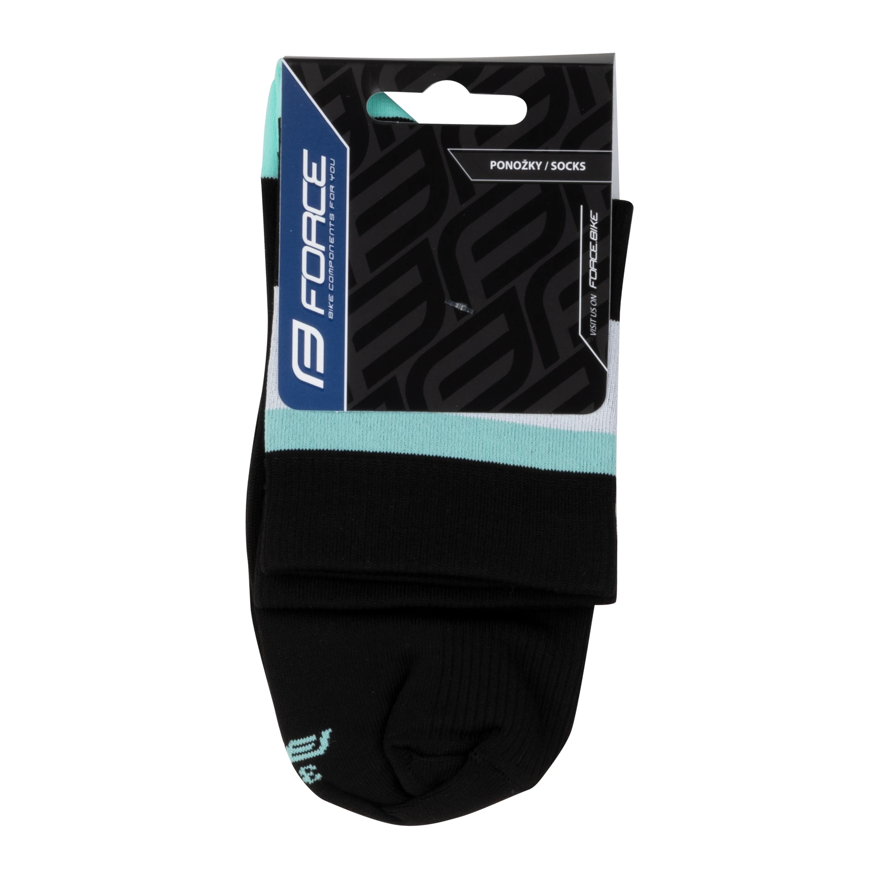 ponožky FORCE STRIPE krátké, černé S-M/36-41