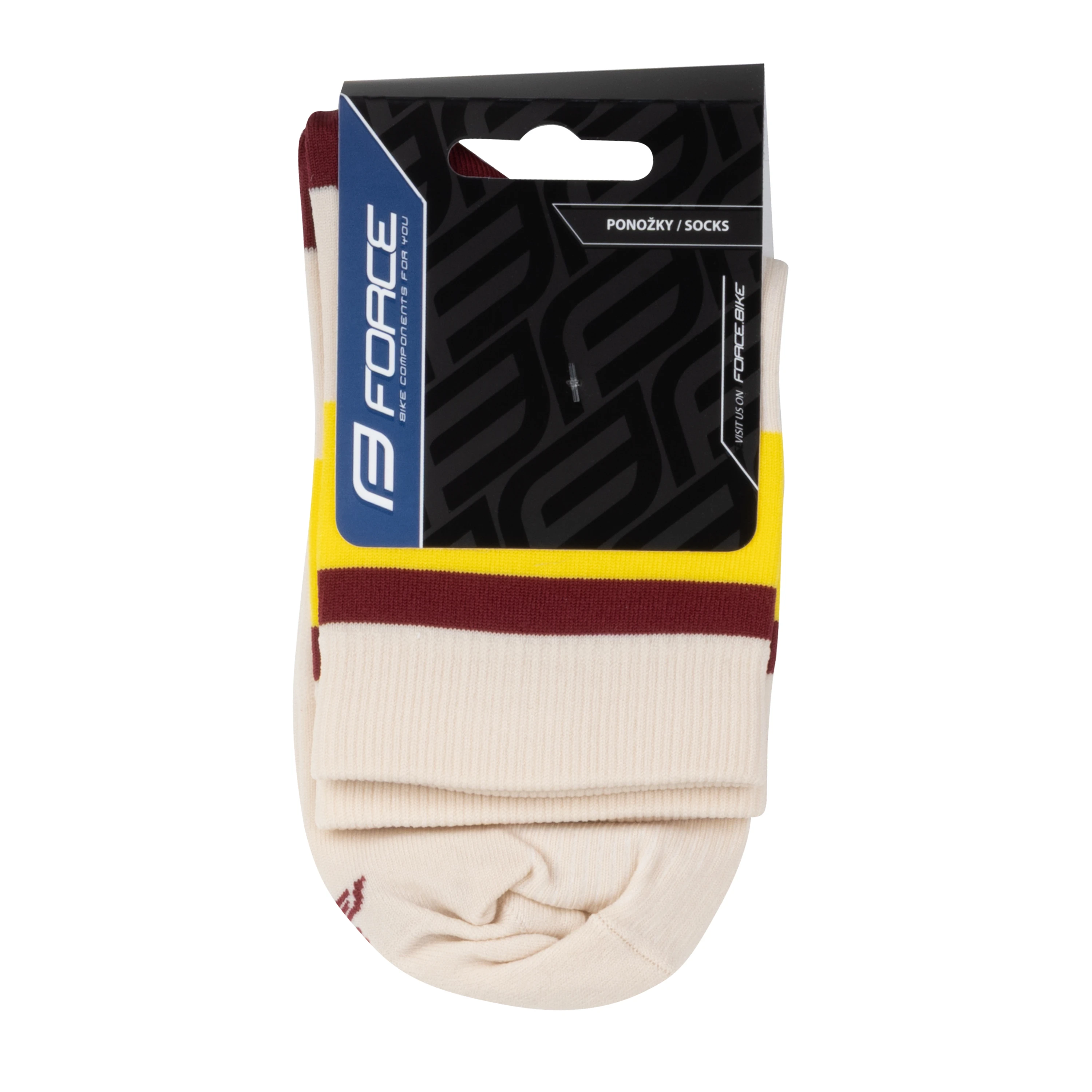 ponožky FORCE STRIPE krátké, krém-žluté