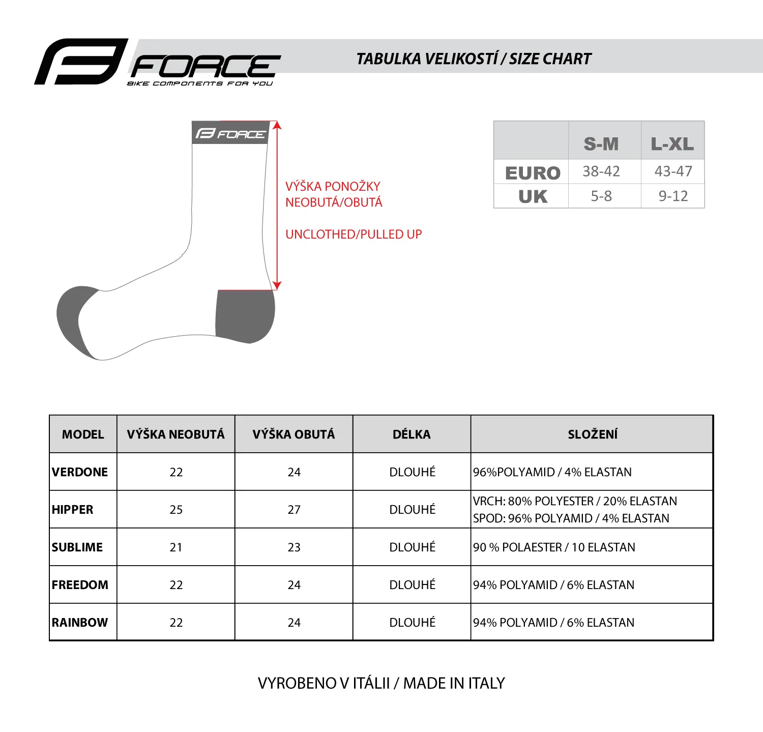 ponožky FORCE SUBLIME, modro-červené L-XL / 43 -47