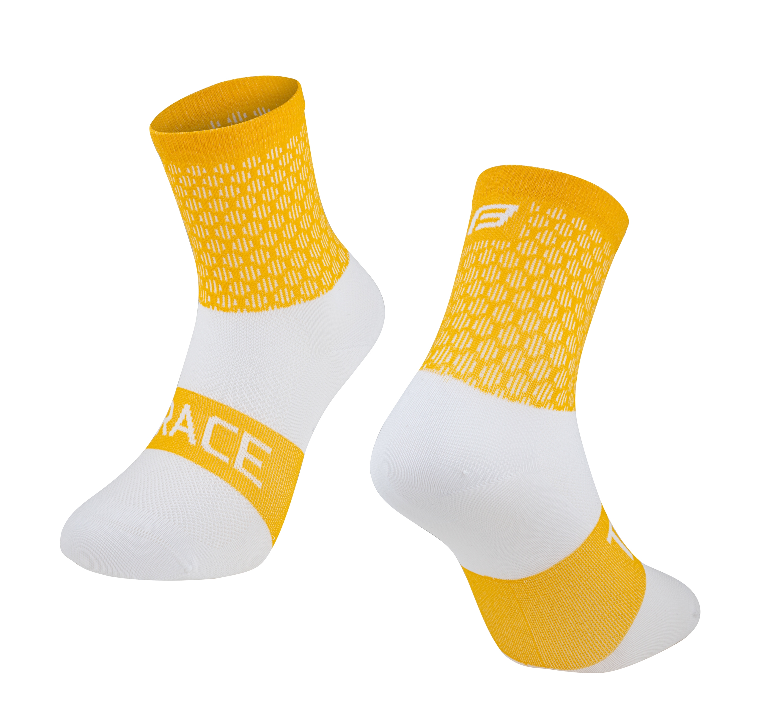 ponožky FORCE TRACE, žluto-bílé L-XL/42-47