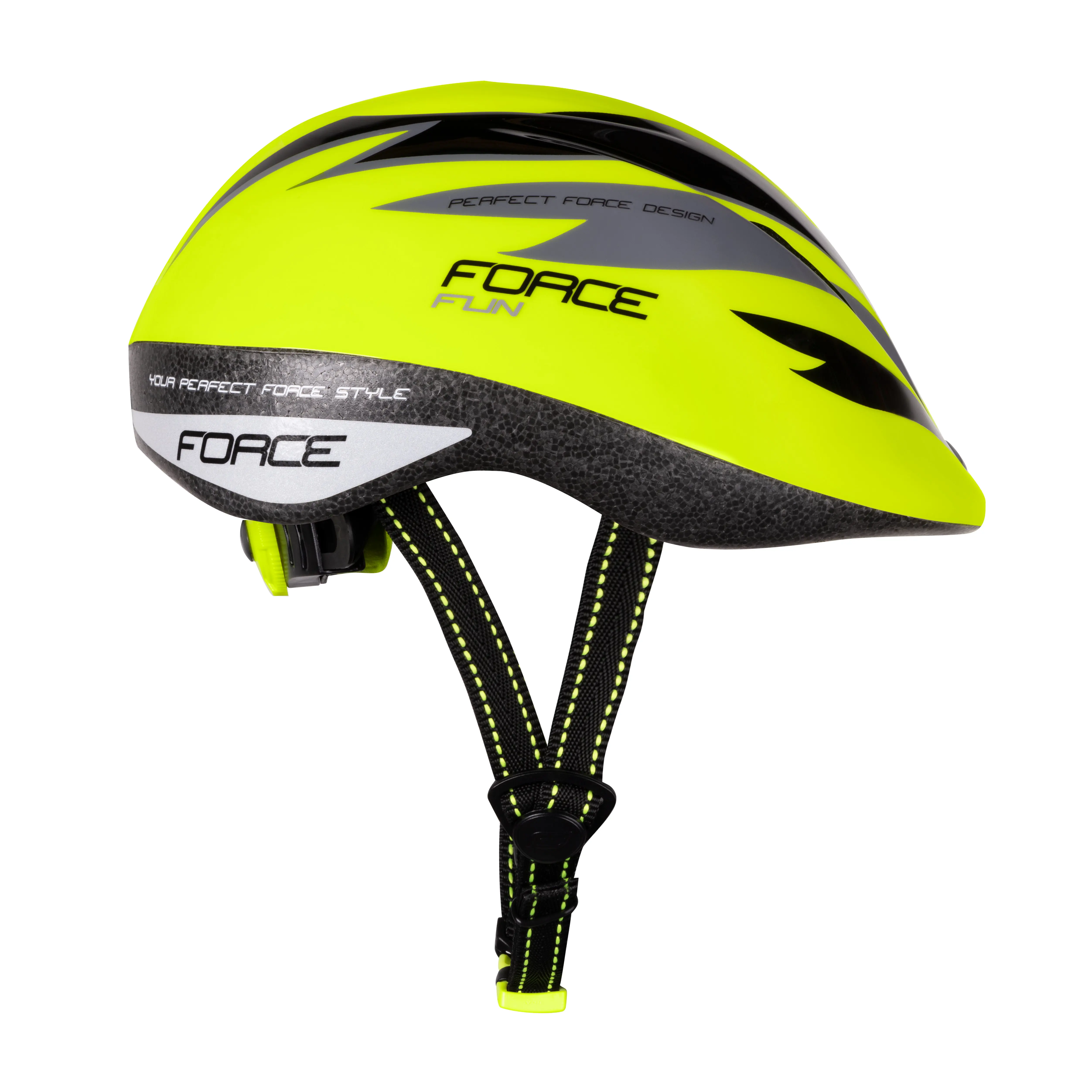 přilba FORCE FUN STRIPES dětská, fluo-černo-šedá