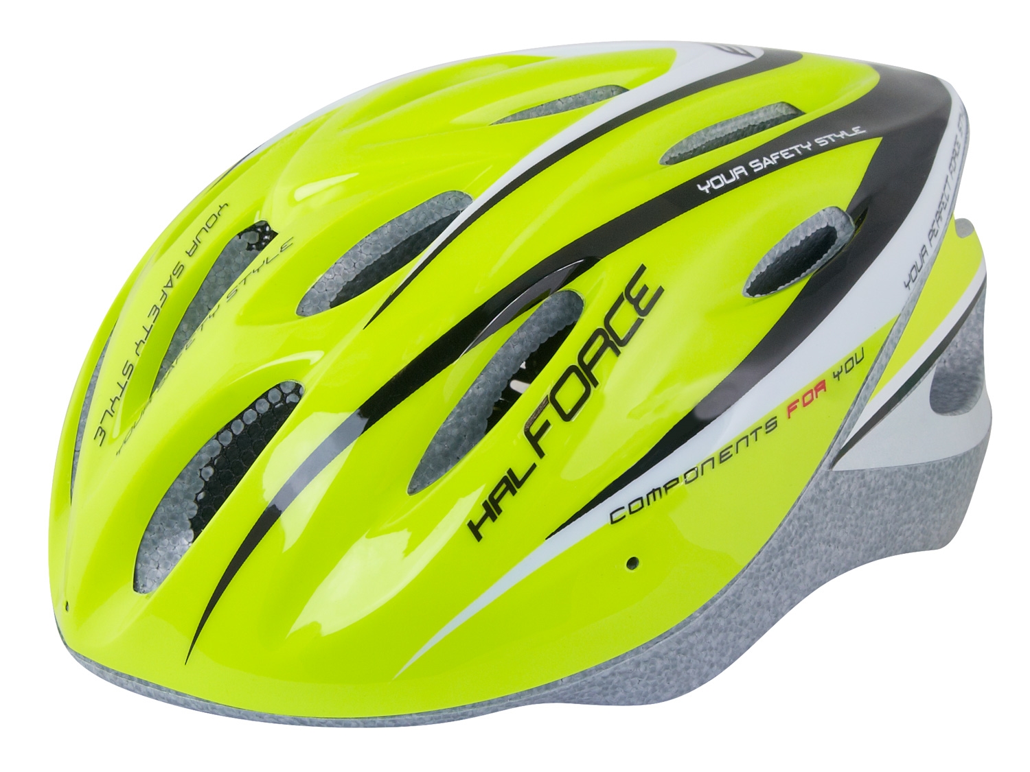 přilba FORCE HAL, fluo-černá S - M