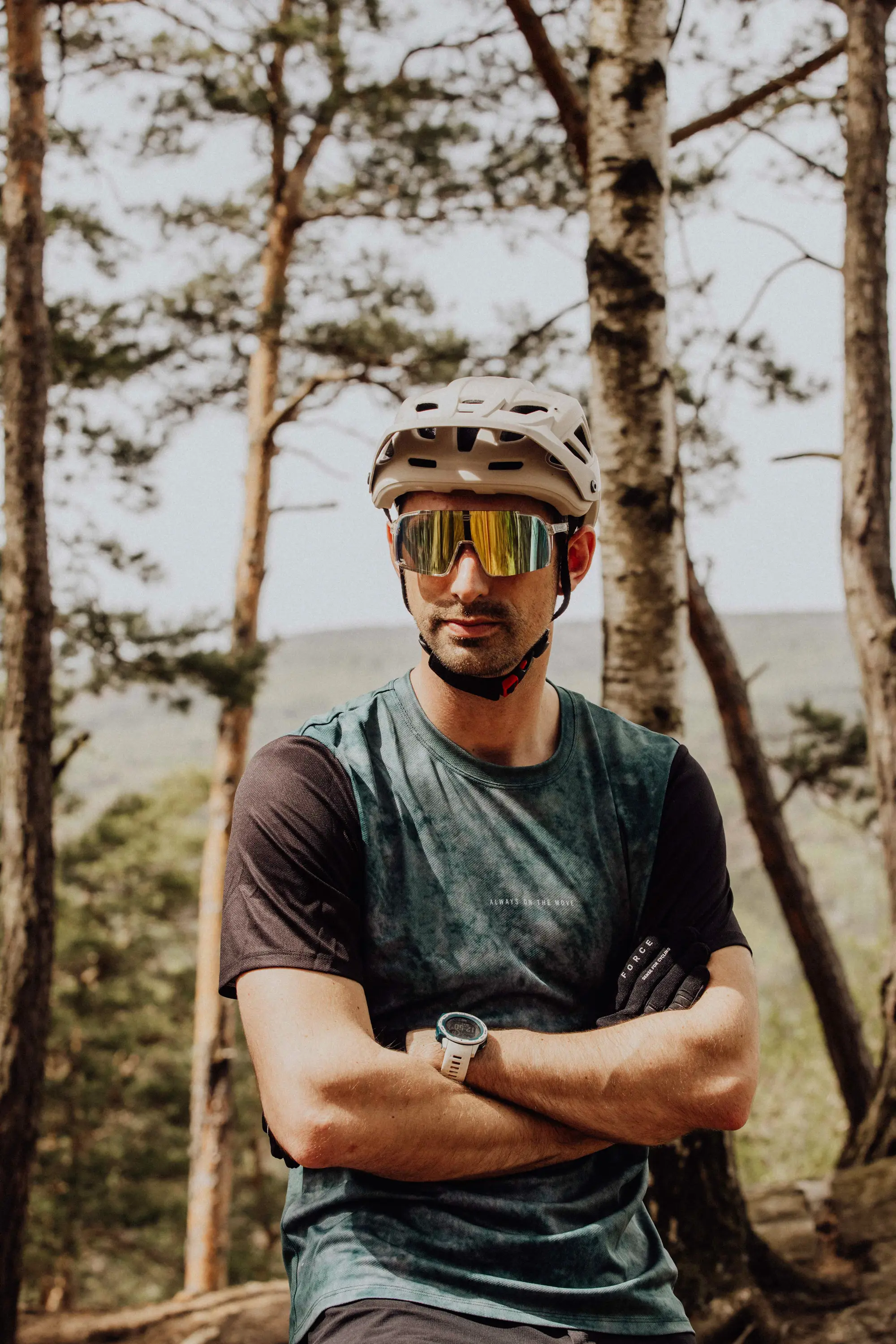 přilba FORCE IBEX MTB, béžová, matná L-XL