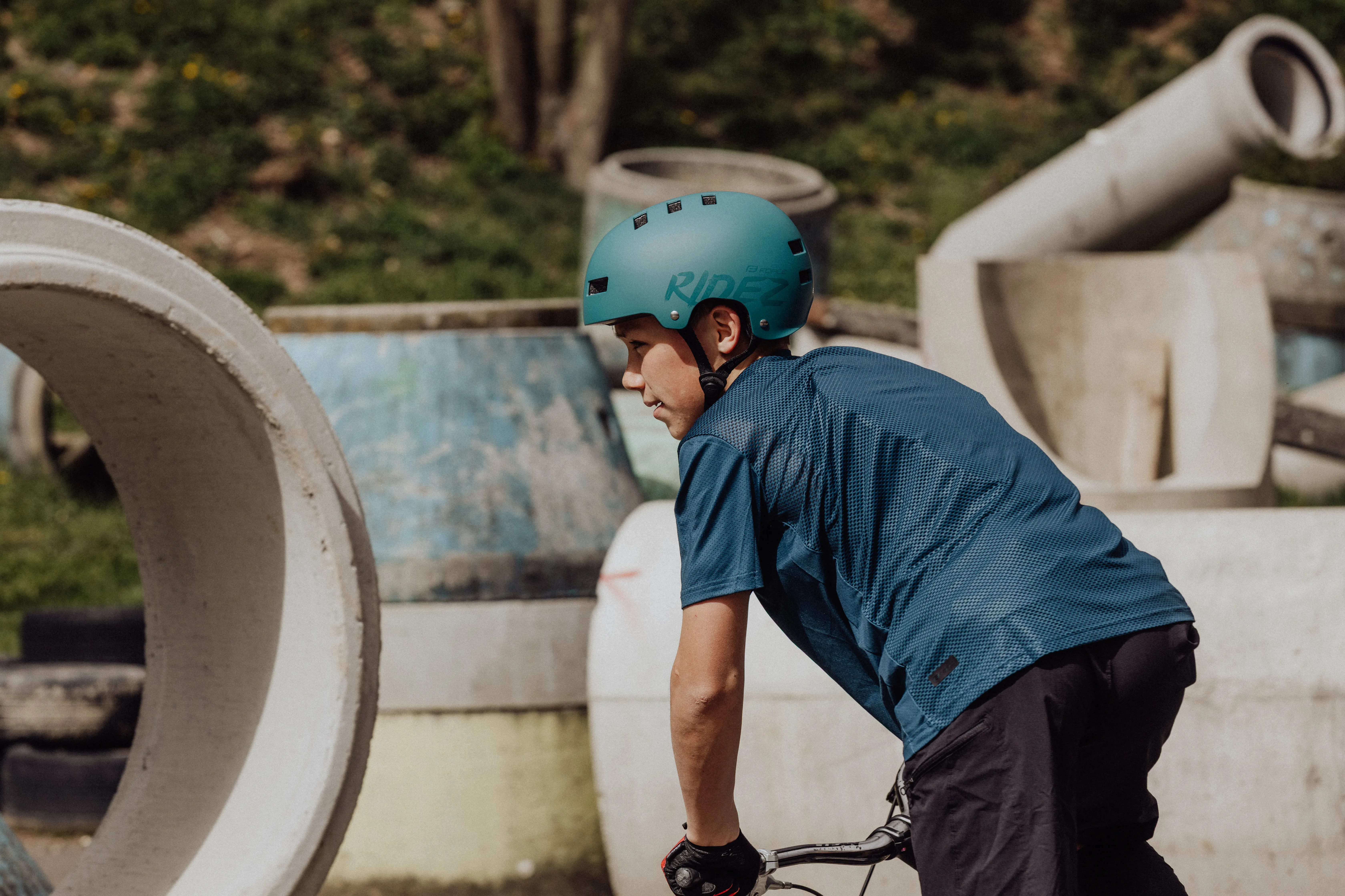 přilba FORCE RIDEZ BMX, petrolejová matná