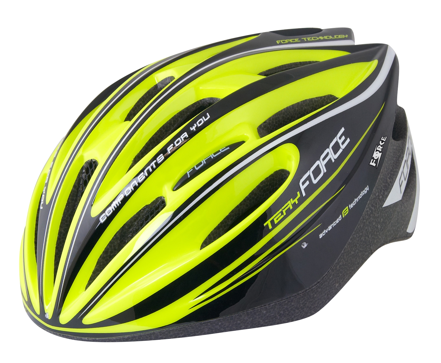 přilba FORCE TERY, černo-fluo-bílá S - M