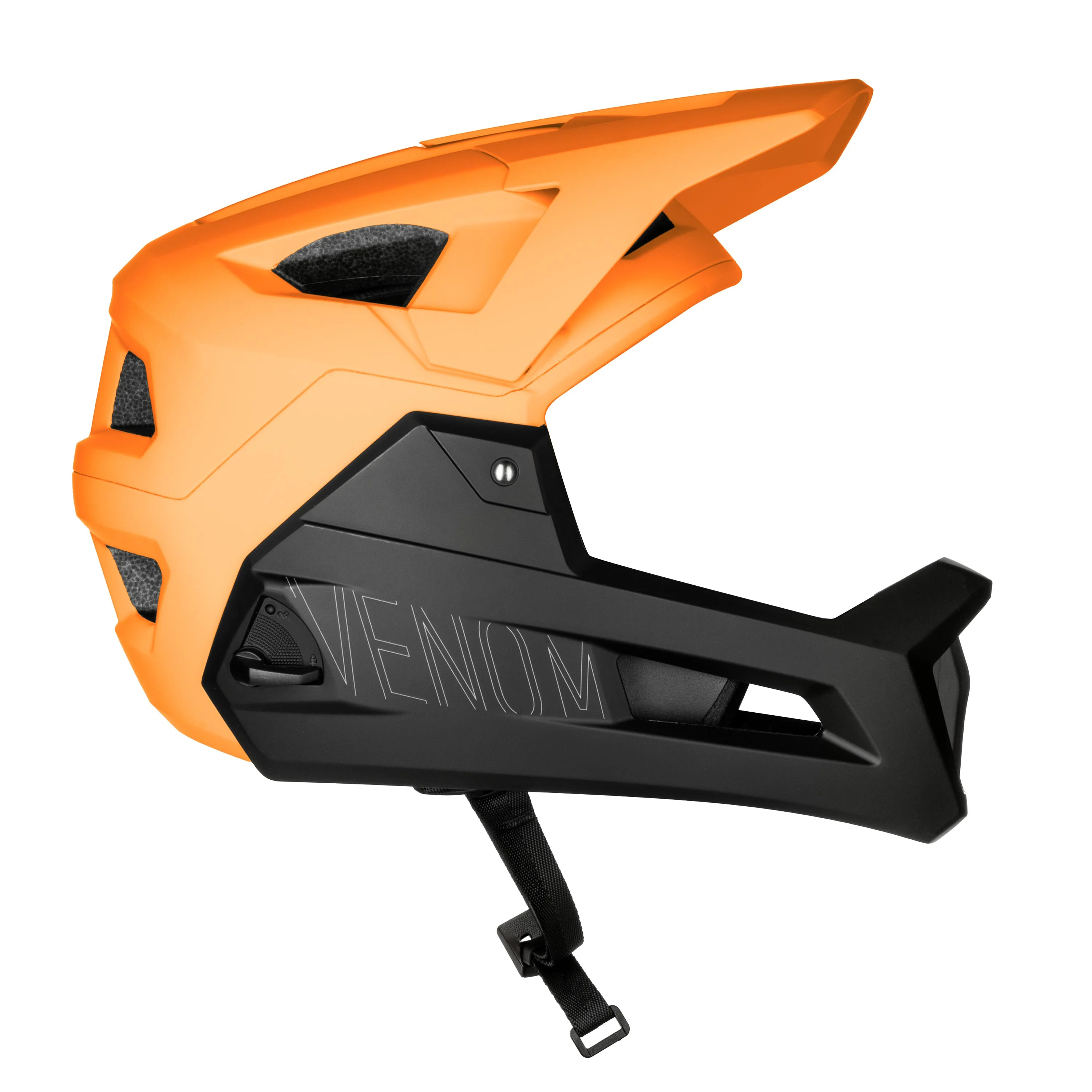 přilba FORCE VENOM downhill, oranžovo-černá L-XL