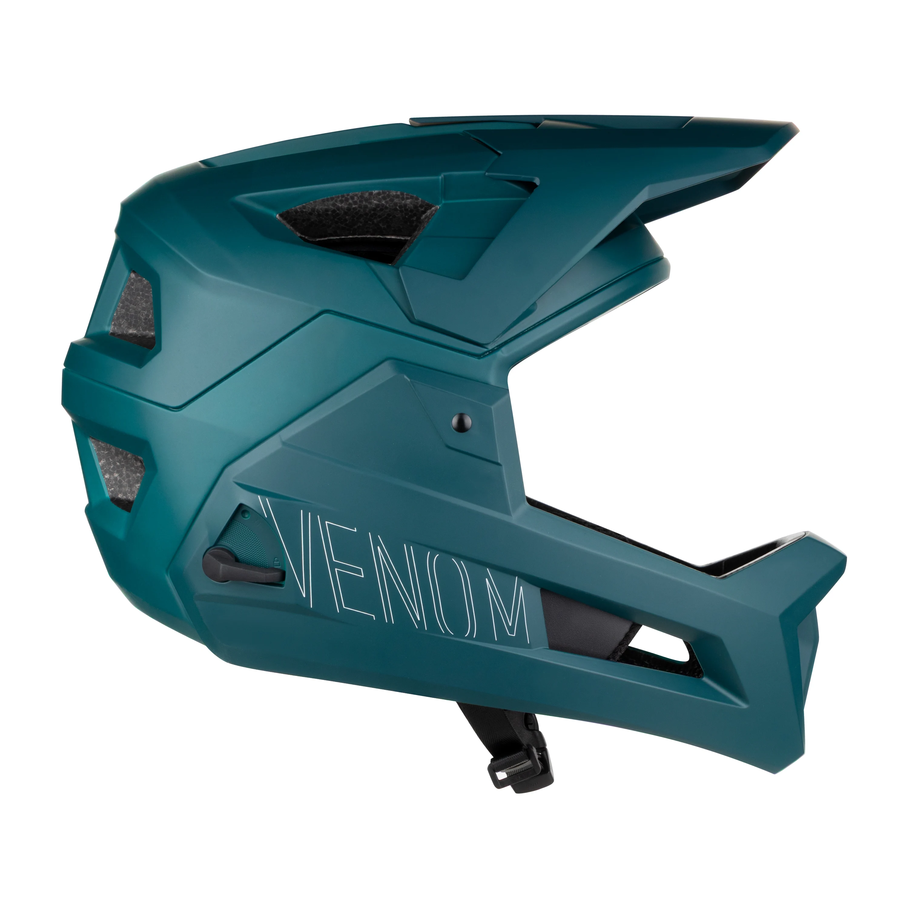 přilba FORCE VENOM downhill, petrolejová L-XL