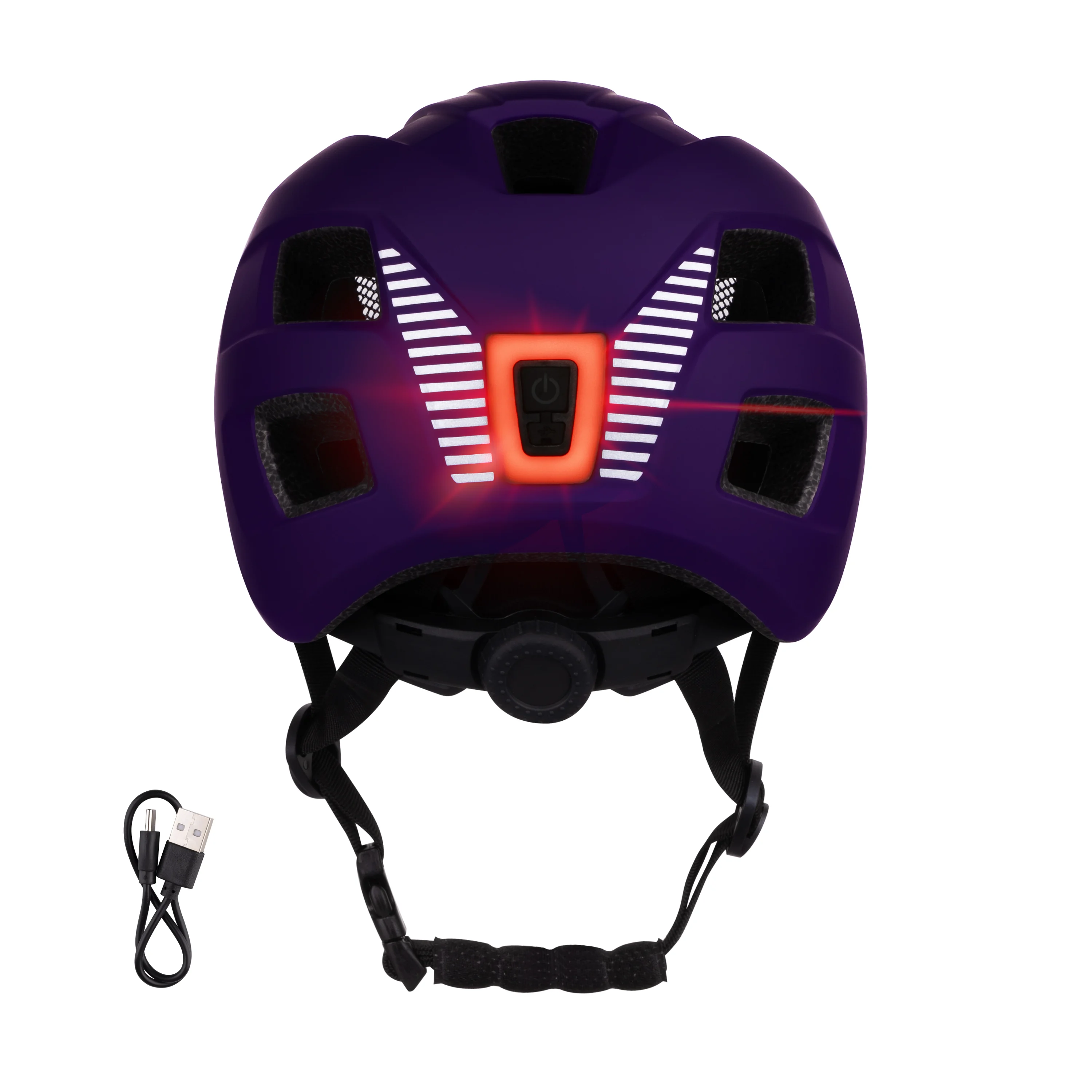 přilba FORCE ZEBU s blikačkou, fialová L-XL