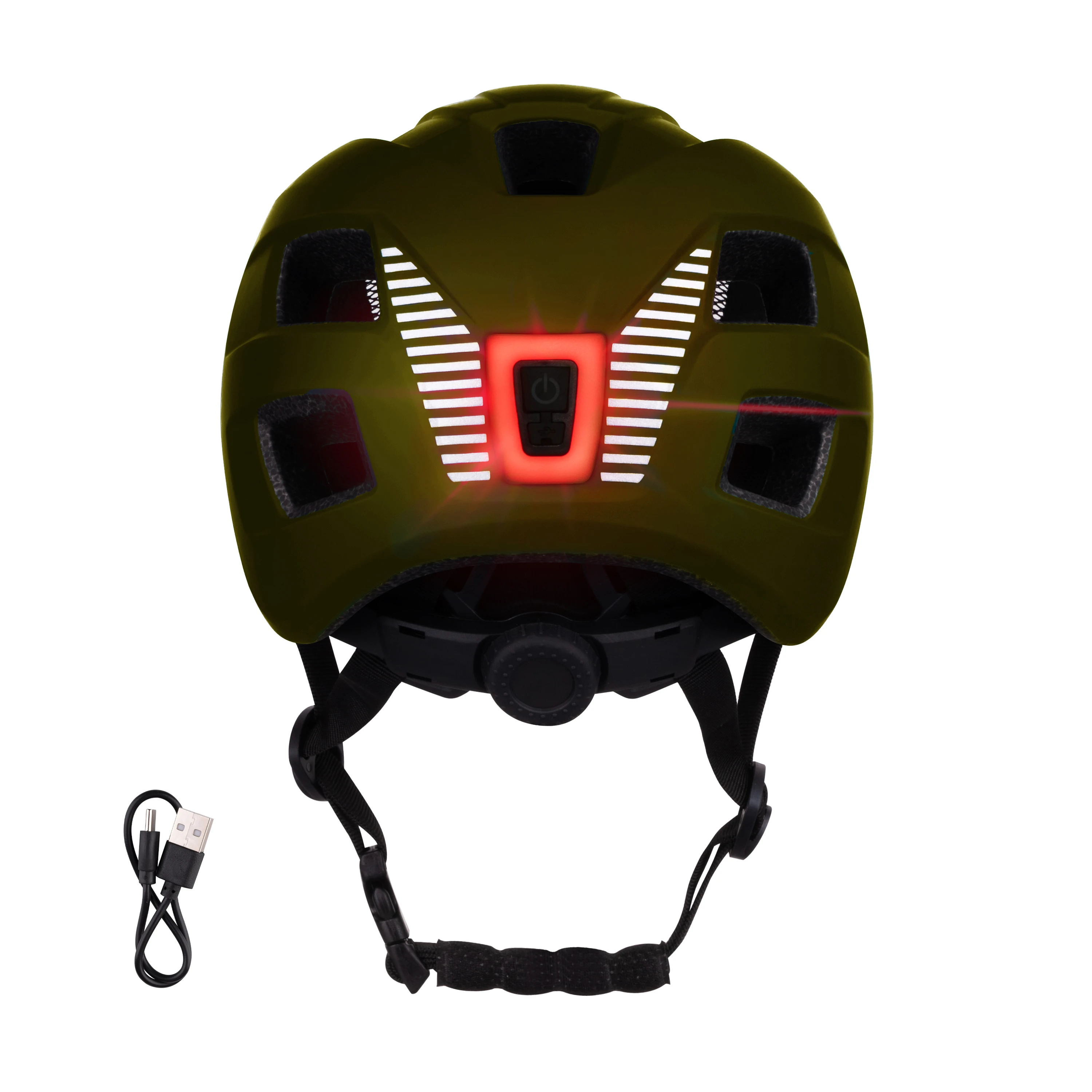 přilba FORCE ZEBU s blikačkou, limeta L-XL