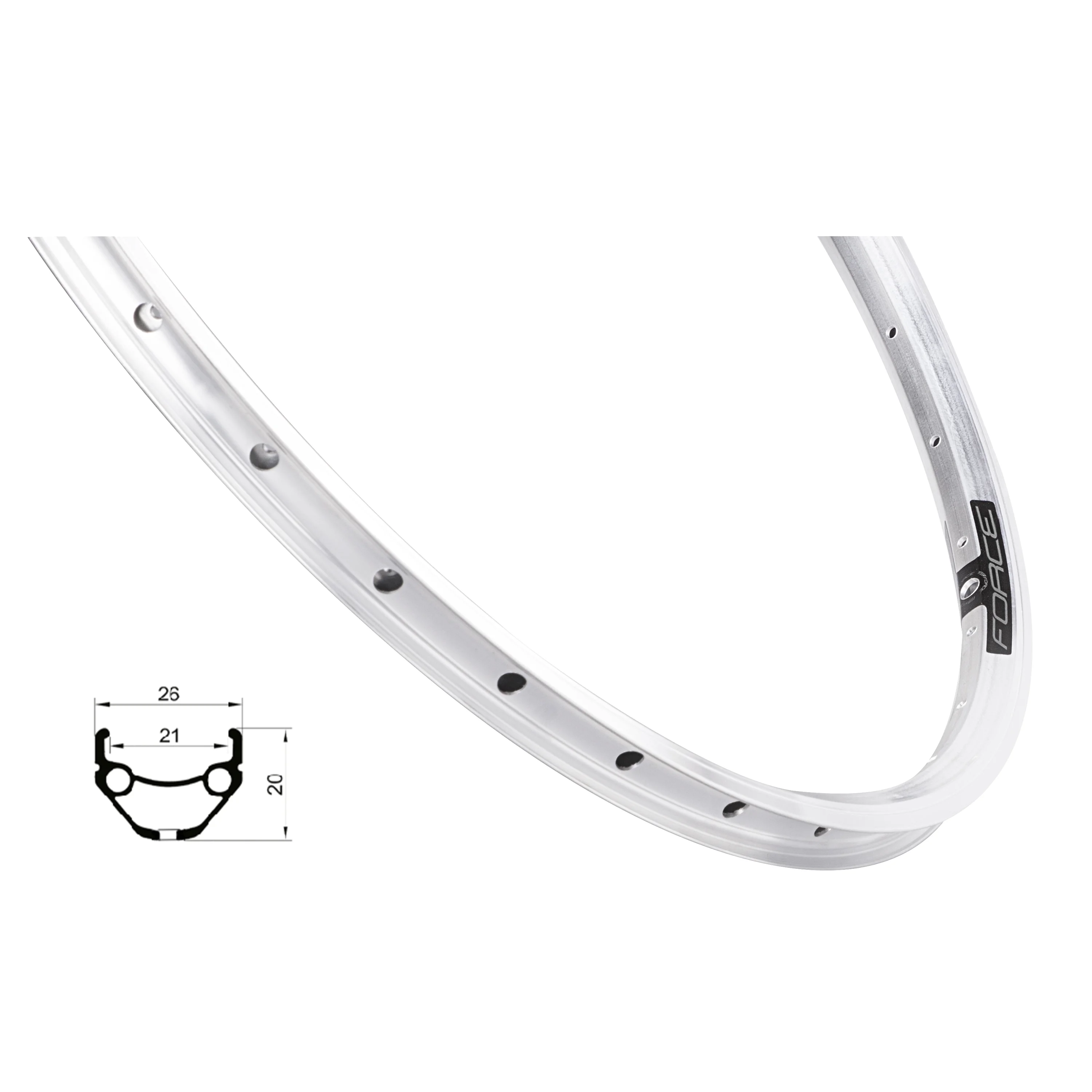 ráfek FORCE PRIME 559x21, 36děr, stříbrný